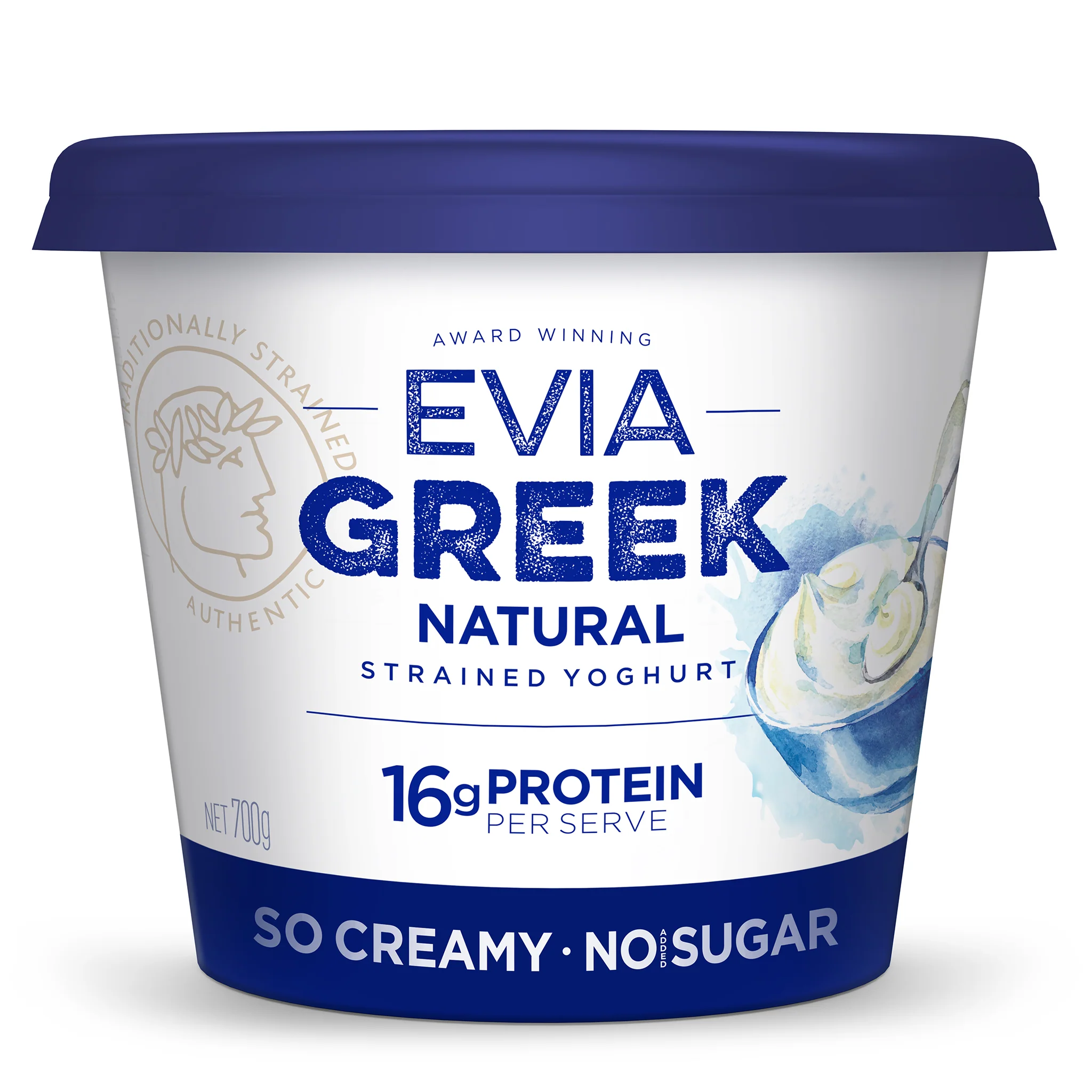 Evia Greek Natural Strained Yoghurt 700g