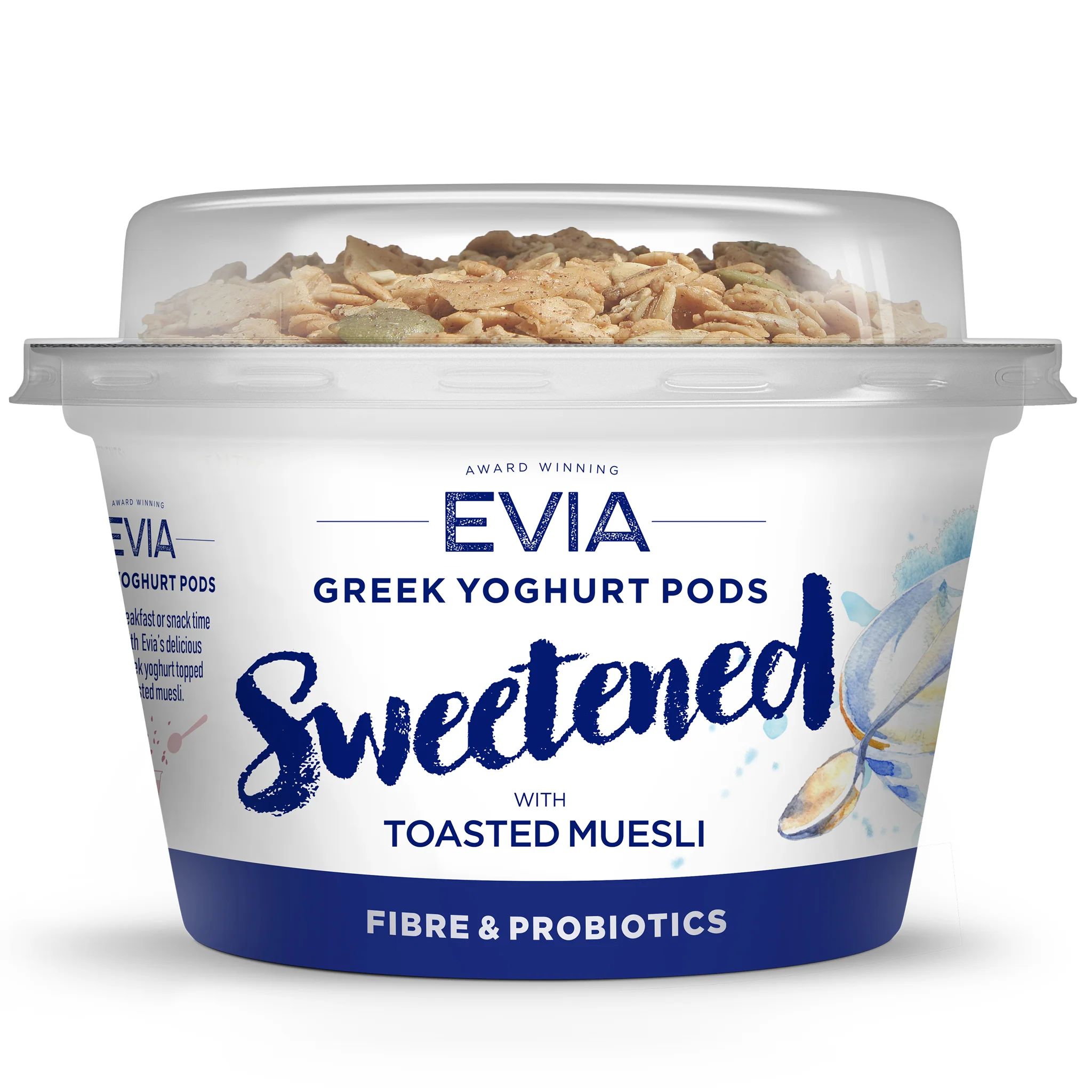 Evia Sweetened with Toasted Muesli Greek Yoghurt Pods 170g