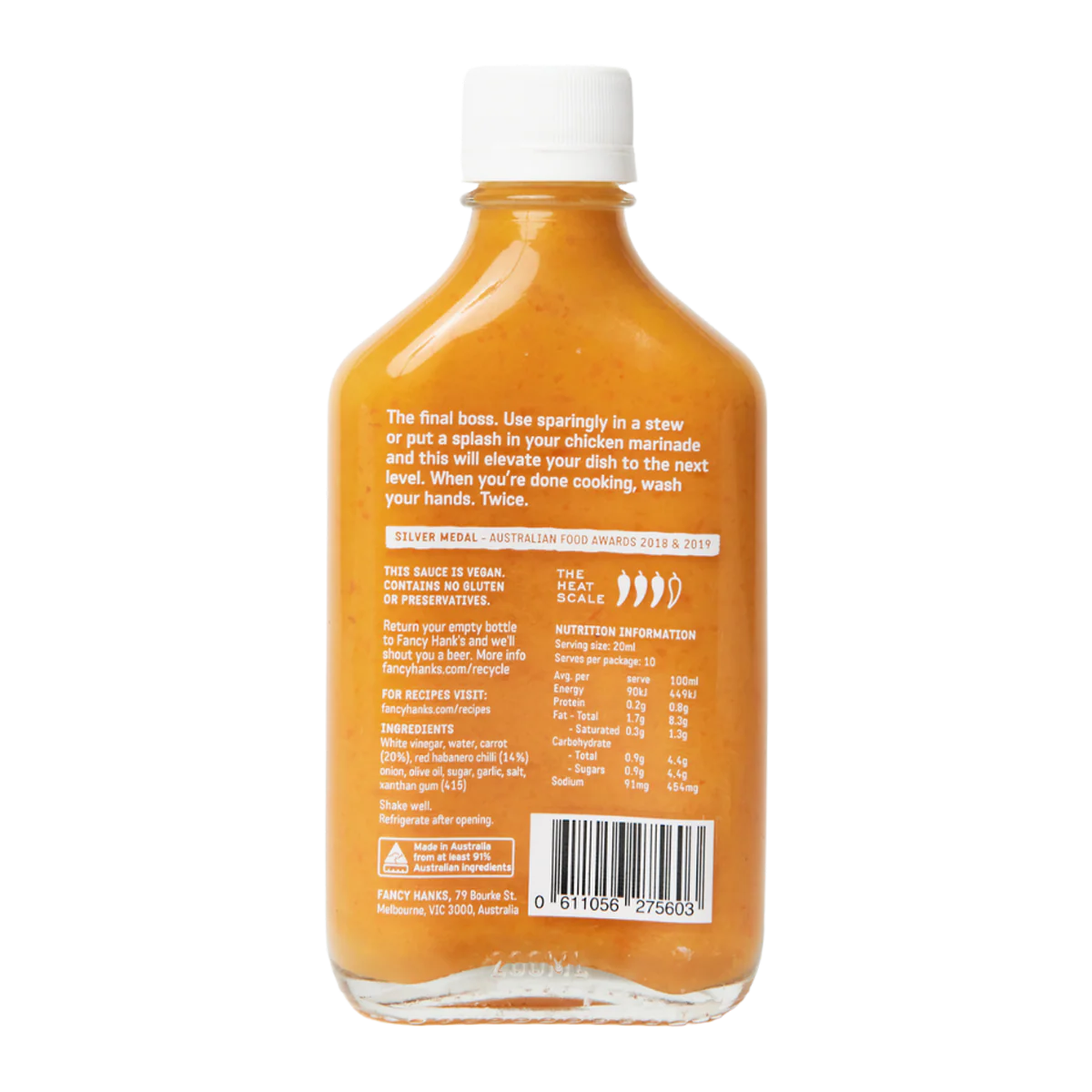 Fancy Hank's Habanero & Carrot Hot Sauce 200ml - Image 2