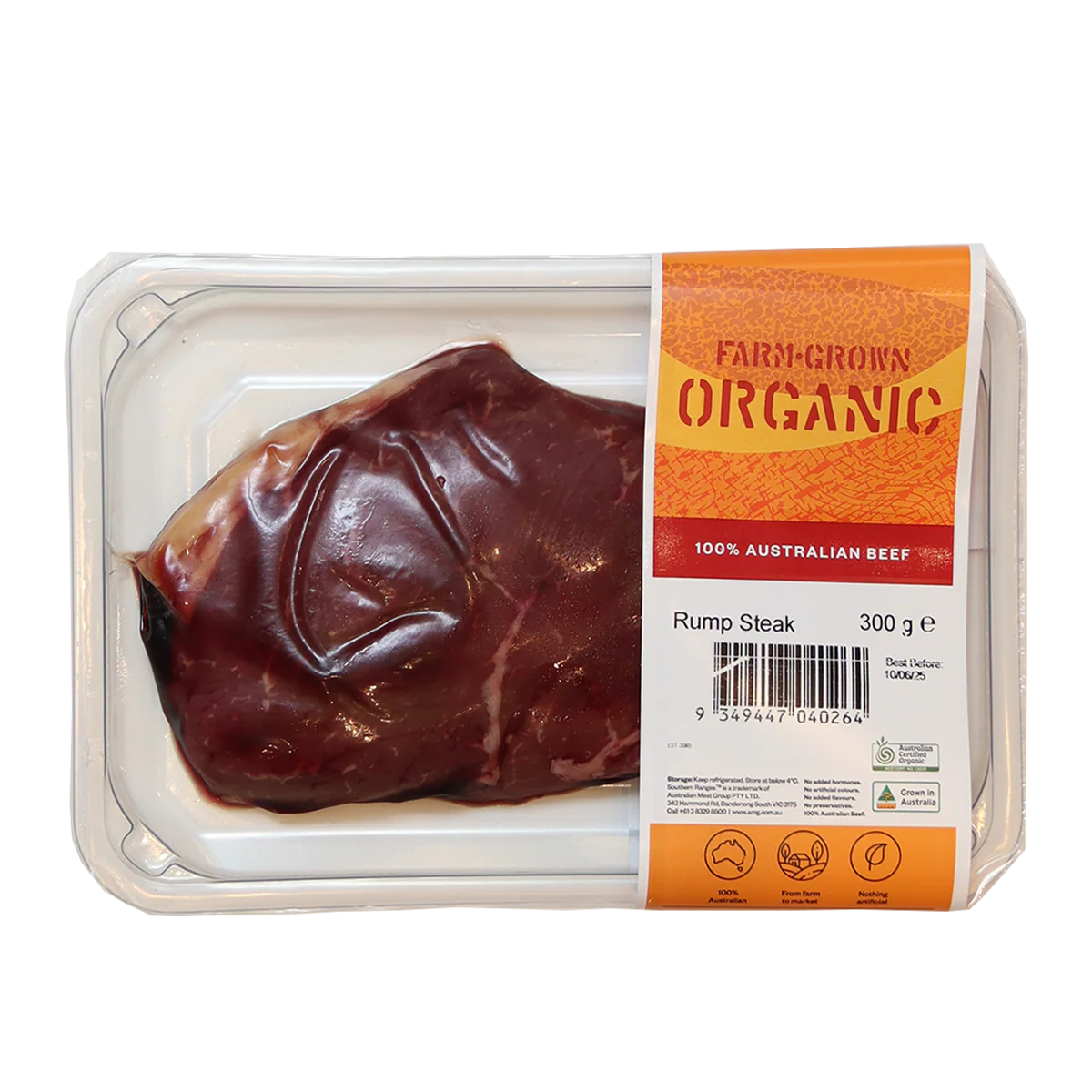 Farm Grown Organic Rump Steak 300g