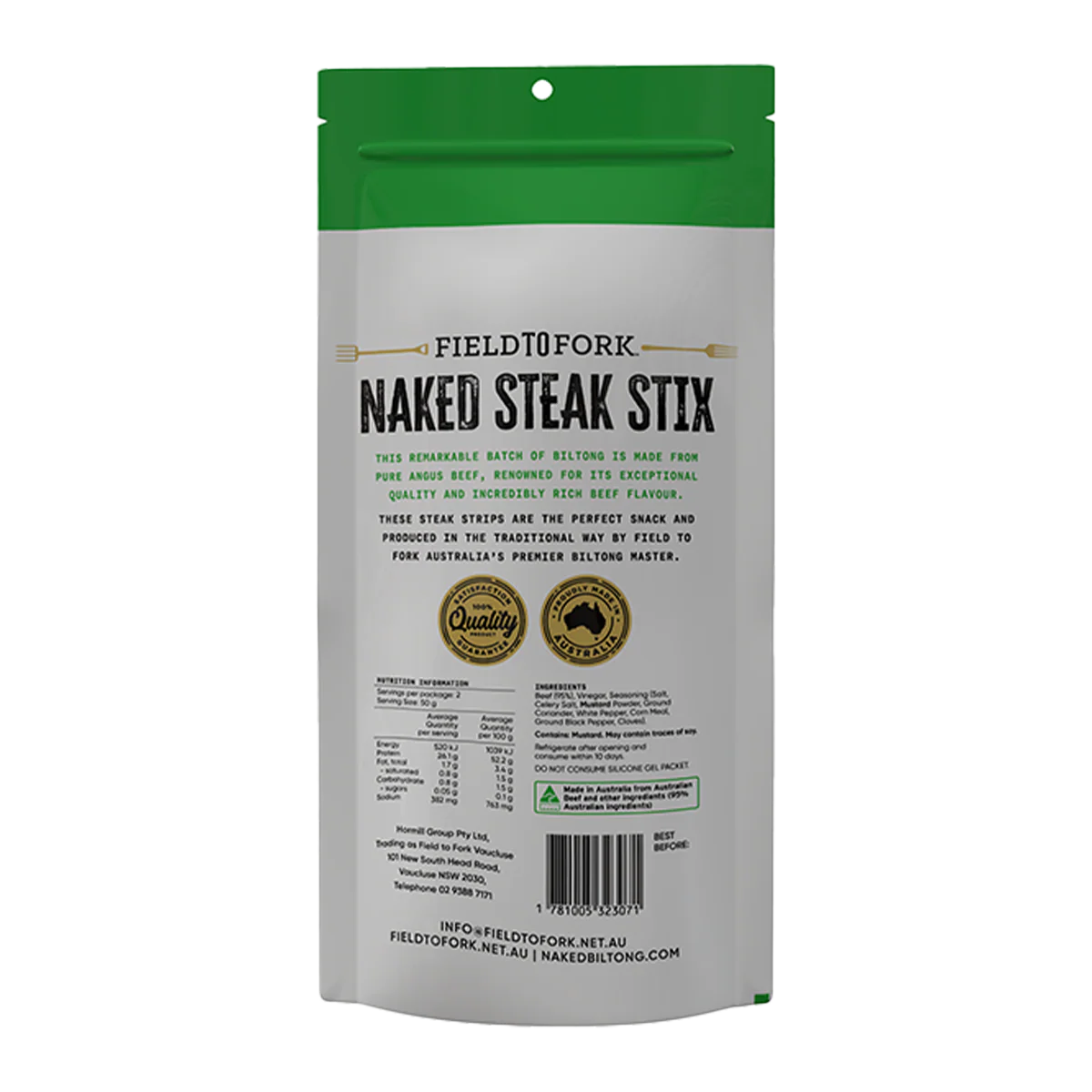 Field To Fork Traditional Biltong Snap Stick 100g - Image 2