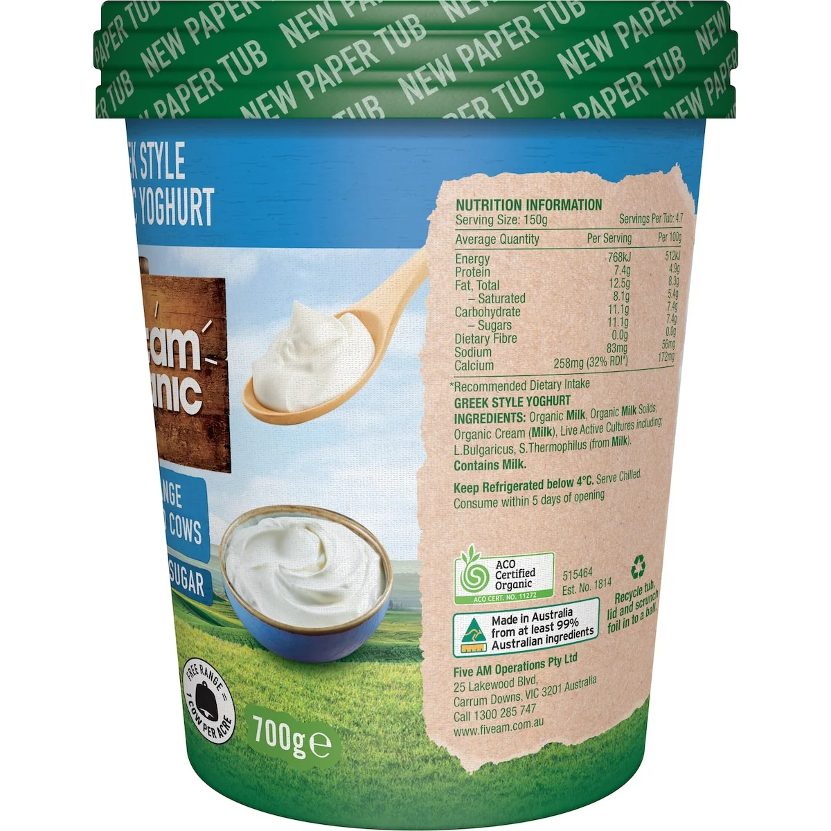 Five AM Greek Style Yogurt 700g - Image 3