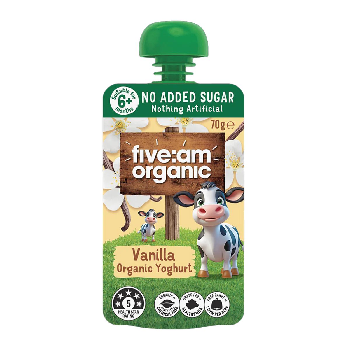 Five AM Vanilla Organic Yogurt 70g