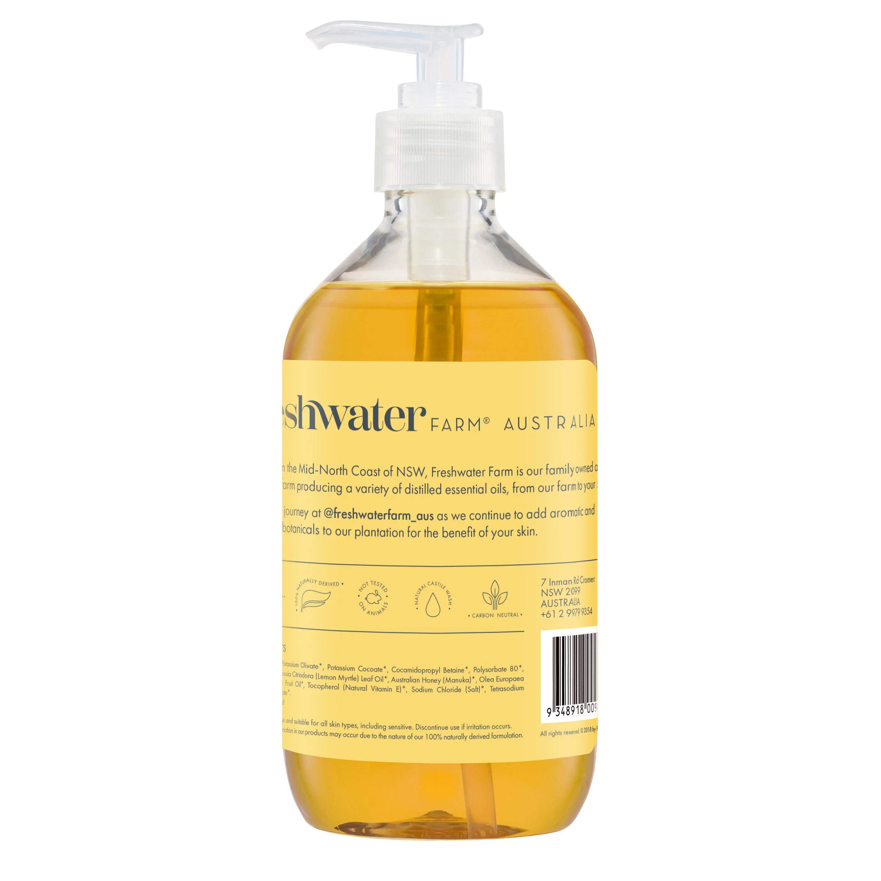 Freshwater Farm Lemon Myrtle and Manuka Honey Hand Wash 500ml - Image 2