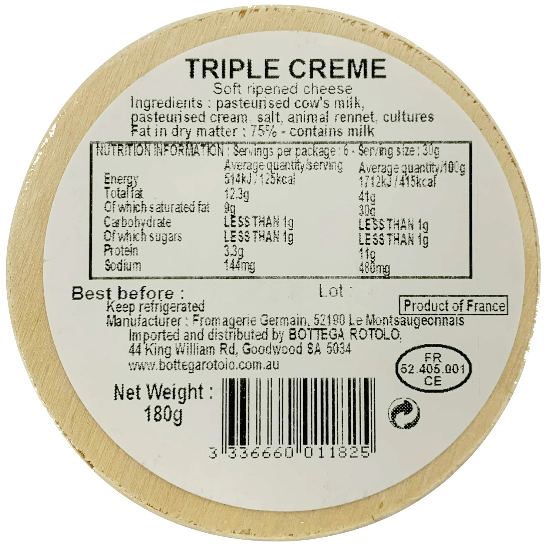 Fromagerie Germain Triple Cream French Cheese 180g - Image 3