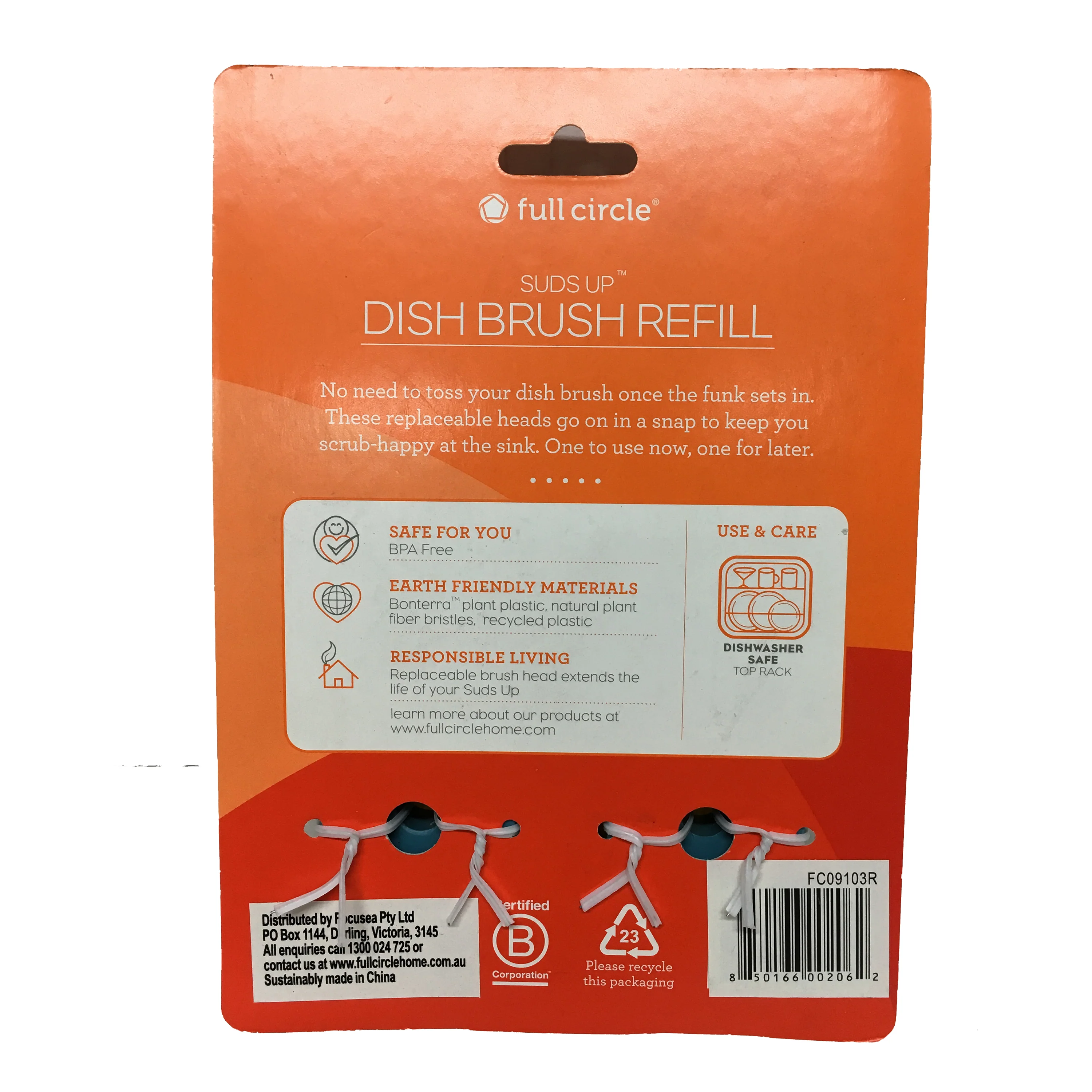 Full Circle Suds Up Dish Brush Refill 2pk - Image 3