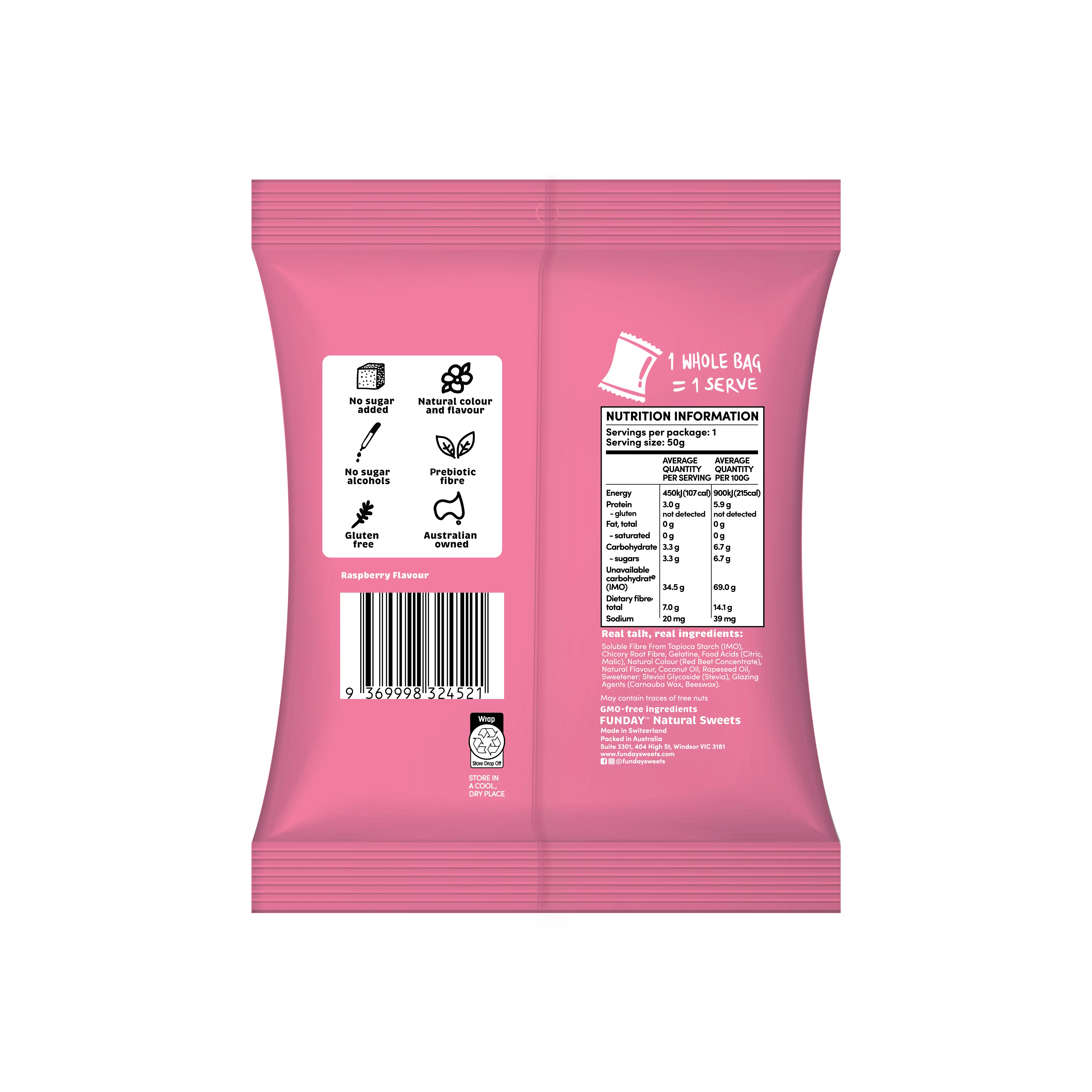 Funday Raspberry Gummy Frogs 50g - Image 2