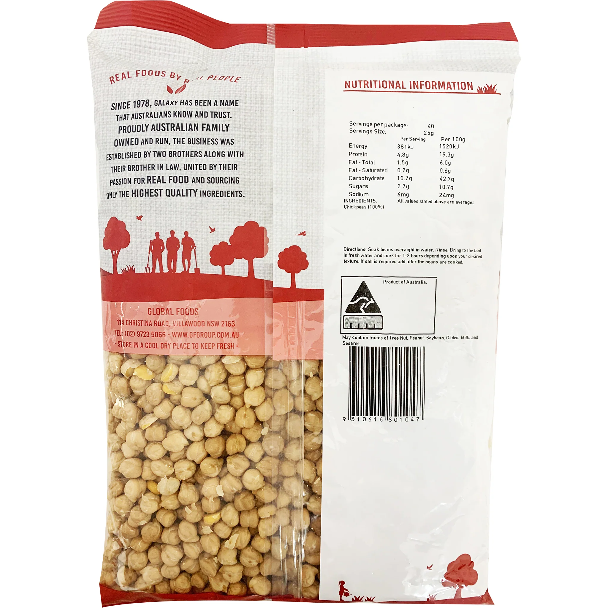 Galaxy Australian Raw Chickpeas 1kg - Image 2