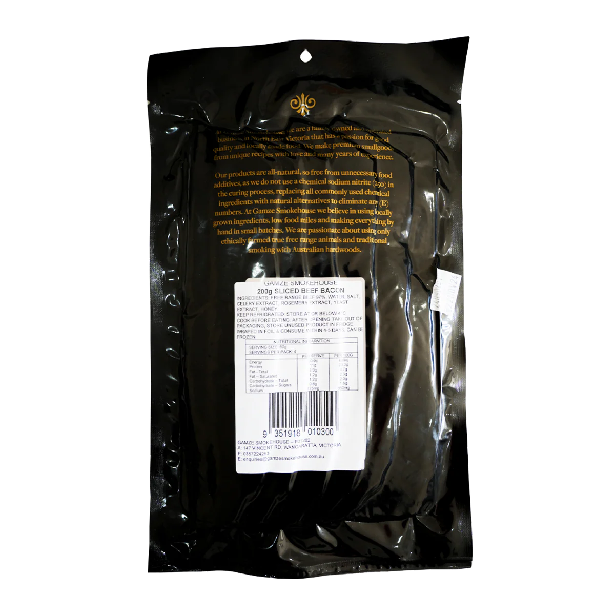 Gamze Smokehouse Nitrite Free Free Range Beef Bacon 200g - Image 2
