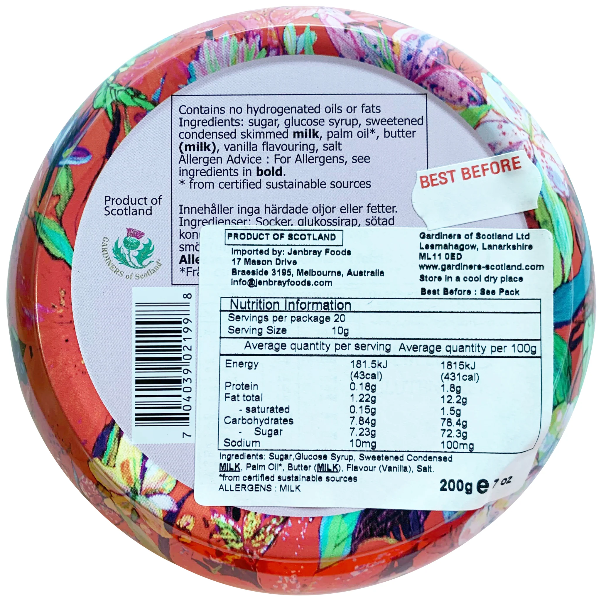 Gardiners of Scotland Vanilla Fudge Blooms Floral Tin 200g - Image 2