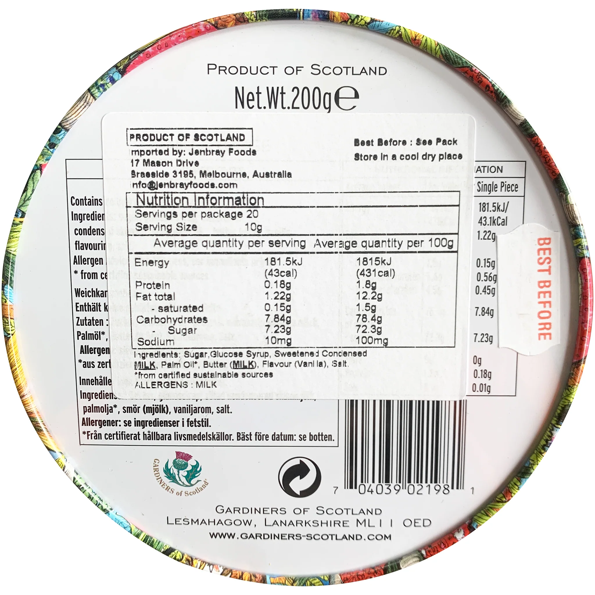 Gardiners of Scotland Vanilla Fudge Forest Tin 200g - Image 2