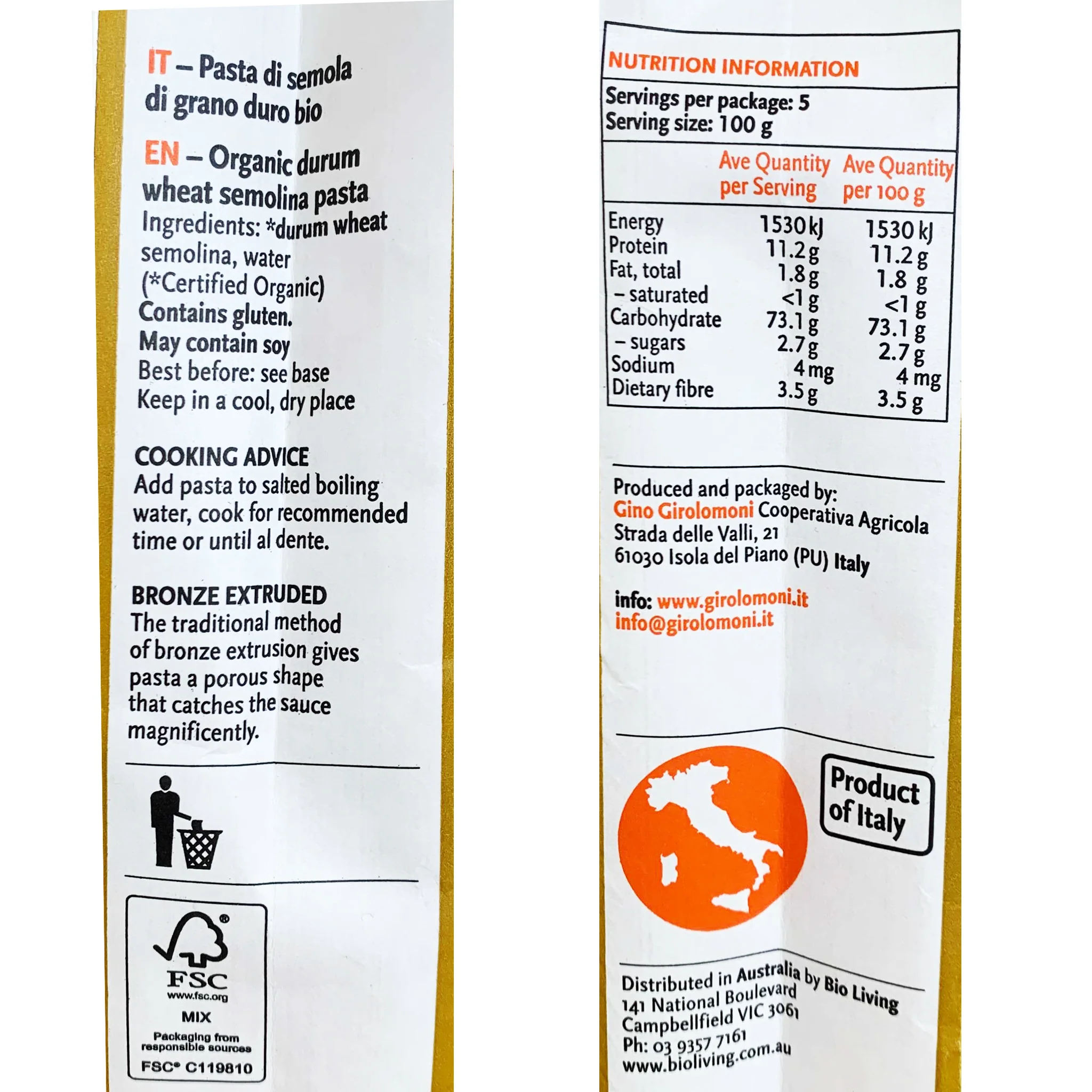 Girolomoni Organic Pasta Linguine 500g - Image 2