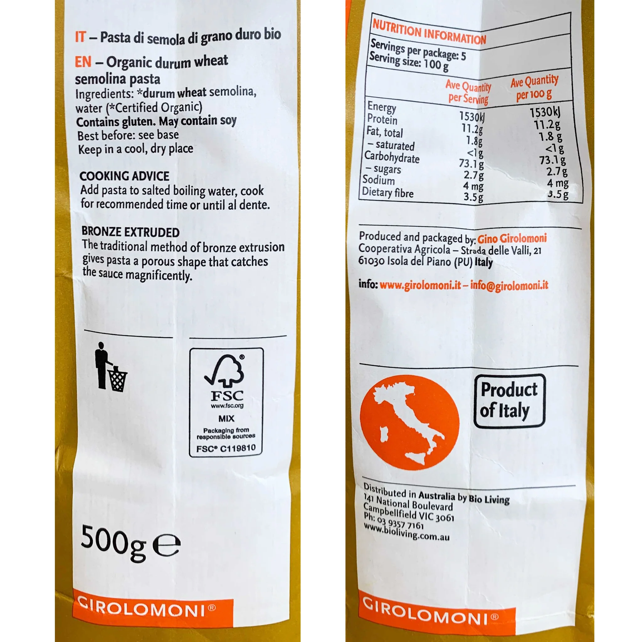 Girolomoni Organic Pasta Penne 500g - Image 2