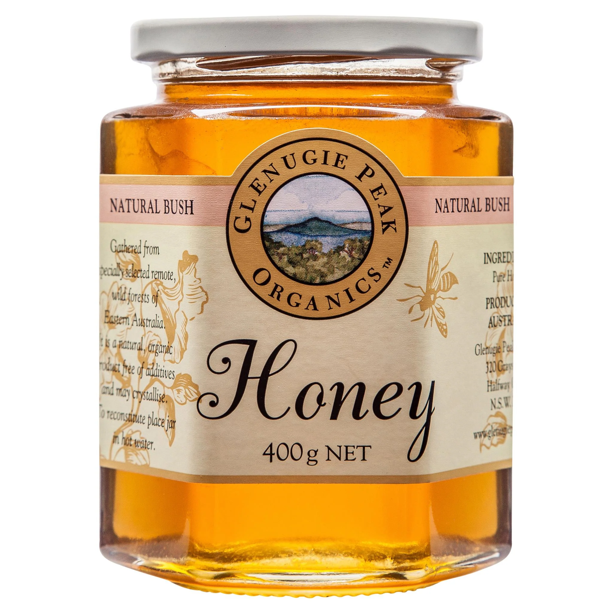 Glenugie Peak Organics Natural Bush Honey 400g