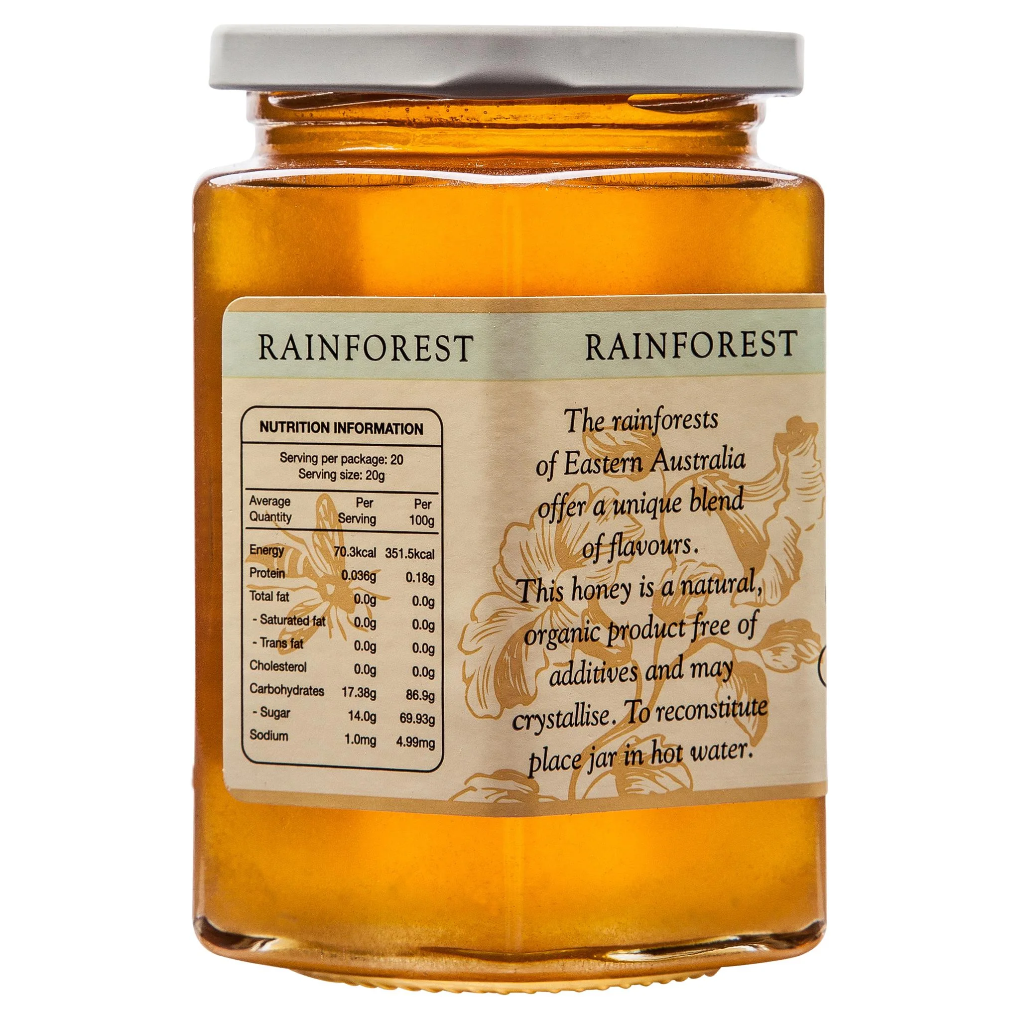Glenugie Peak Organics Rainforest Honey 400g - Image 2