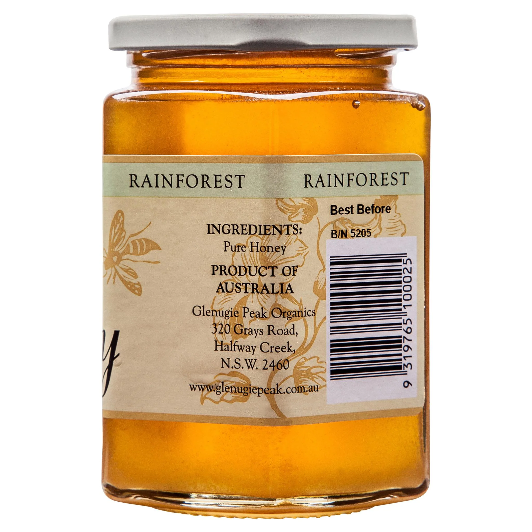 Glenugie Peak Organics Rainforest Honey 400g - Image 3