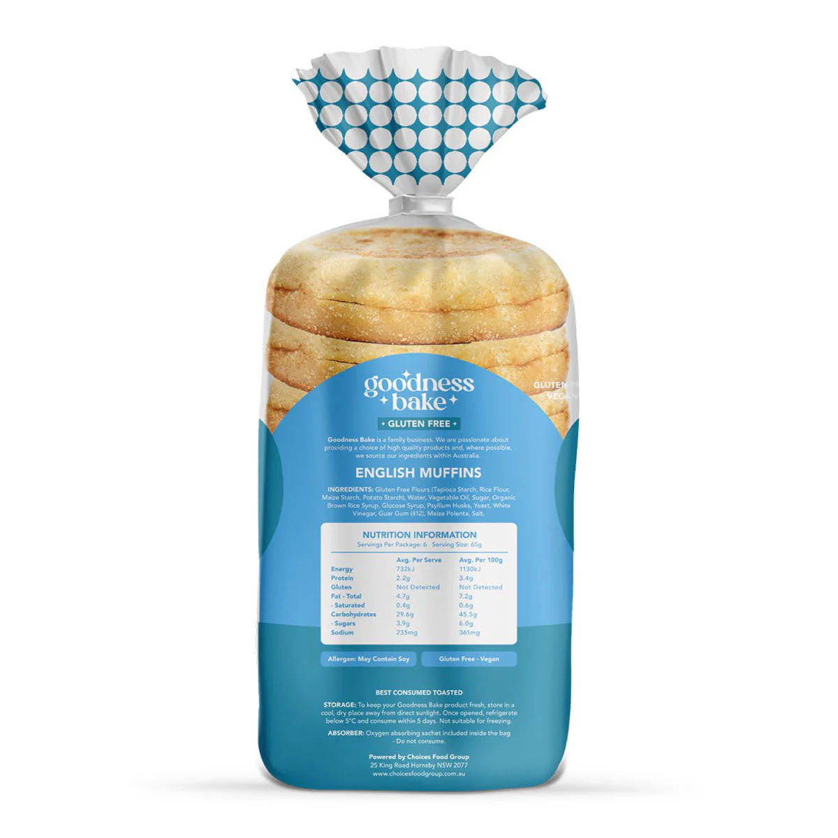Goodness Bake Gluten Free English Muffins x 4 - Image 2