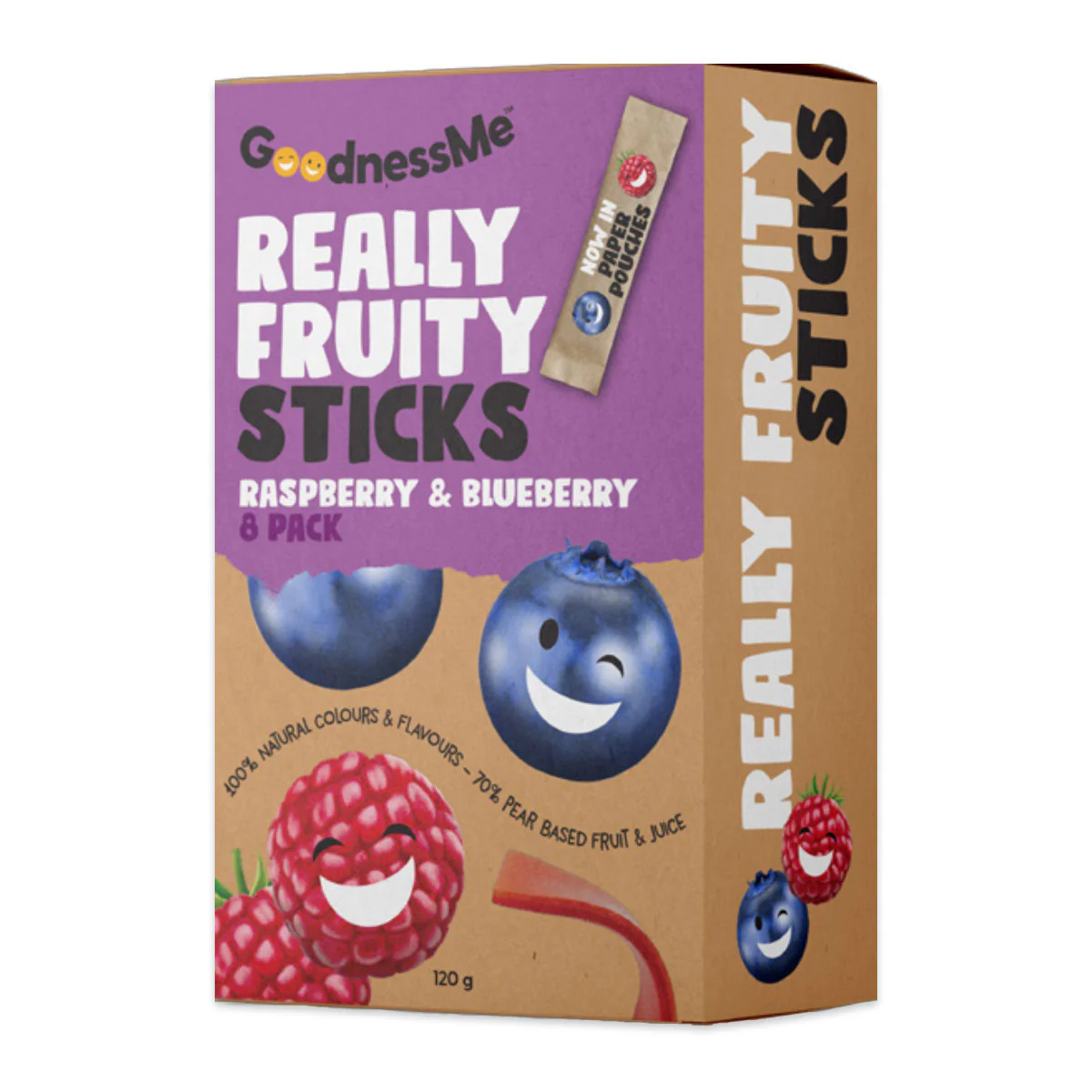 GoodnessMe Fruit Nuggets Raspberry and Blueberry x 8 Pouches 120g