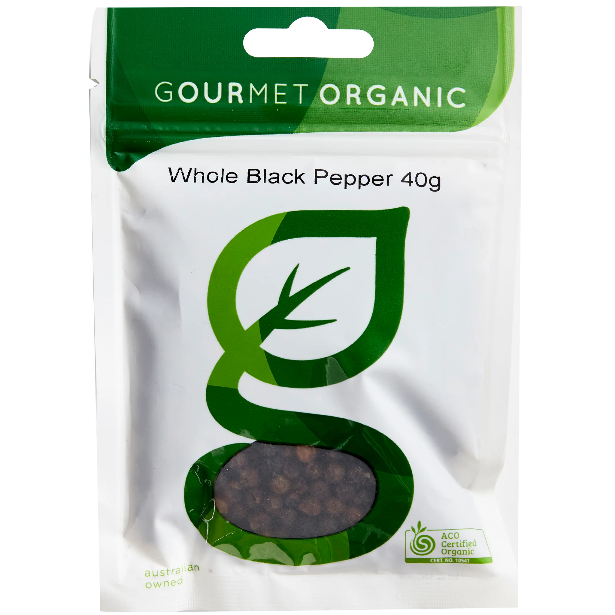 Gourmet Organic Herbs Pepper Black Whole 40g