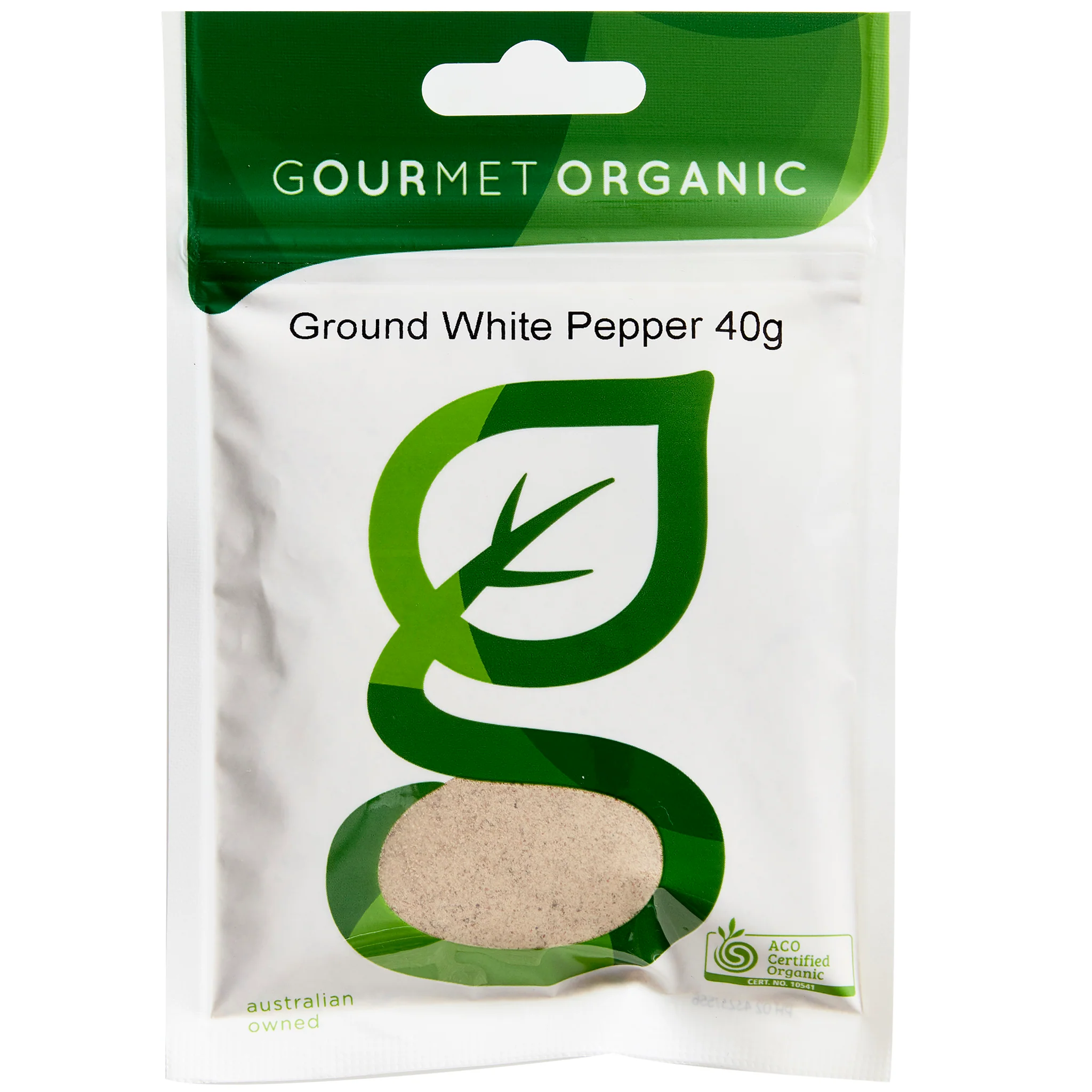 Gourmet Organic Herbs Pepper White Ground 40g