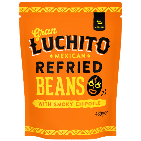 Gran Luchito Refried Beans with Smoky Chipotle 430g