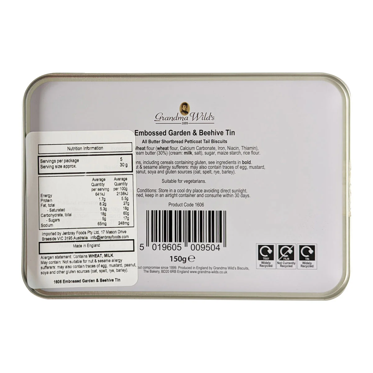 Grandma Wild's Shortbread Shaped Biscuits Garden Tin 150g - Image 2