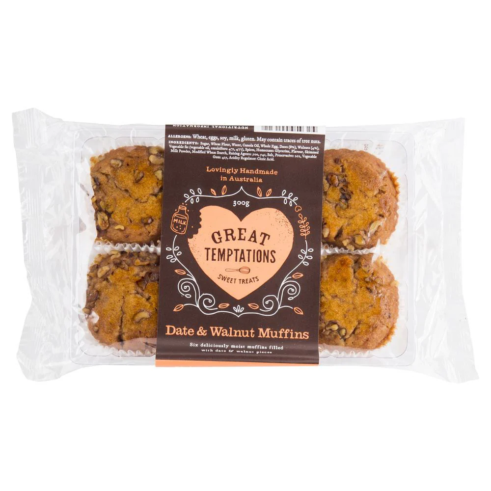 Great Temptations - Muffins Date Walnut (300g)