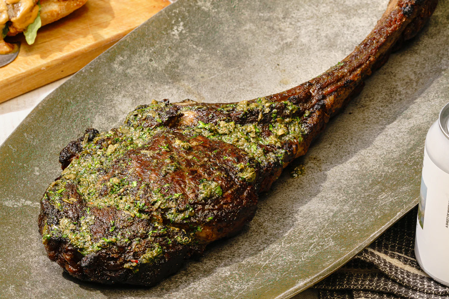 Grilled Tomahawk Steak - with Herbed Butter - Image 2