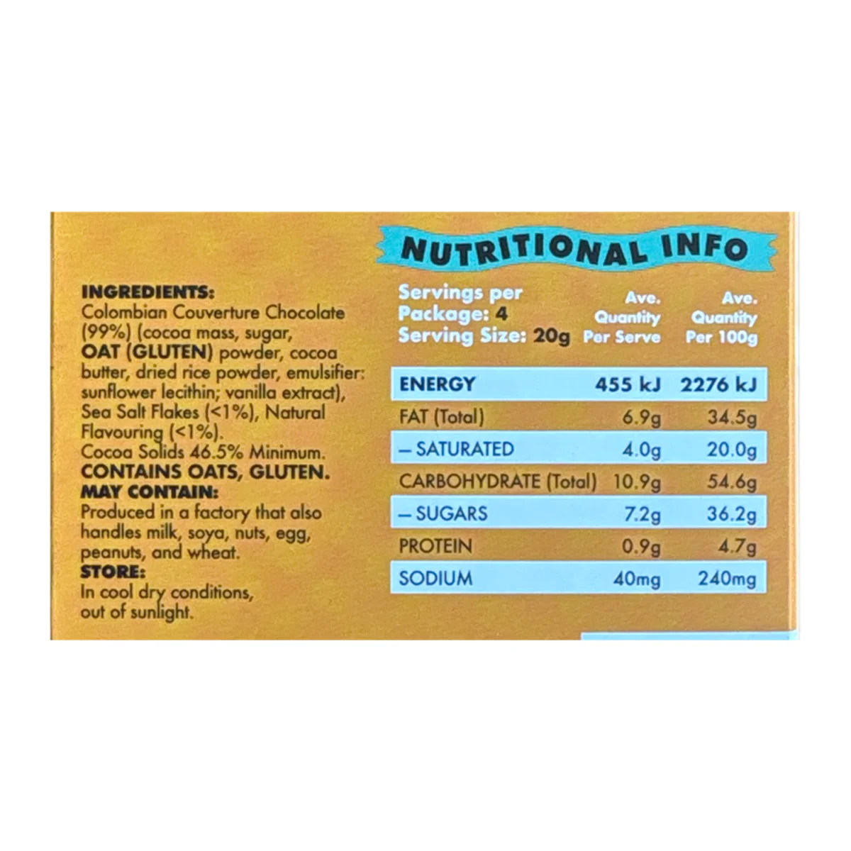Happi Oat Salted Caramel Oat Milk Chocolate 80g - Image 2