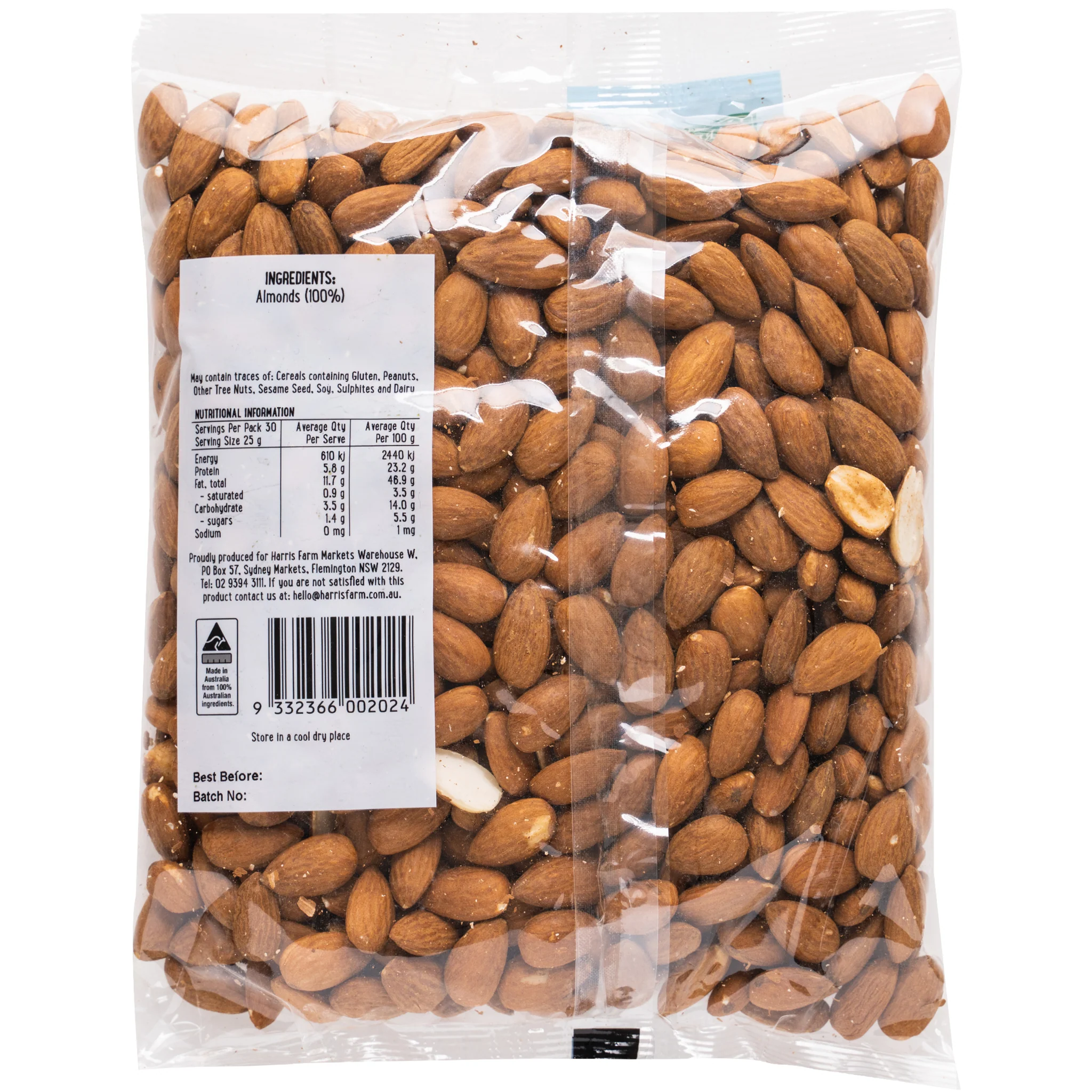 Harris Farm Almonds Raw 750g - Image 2