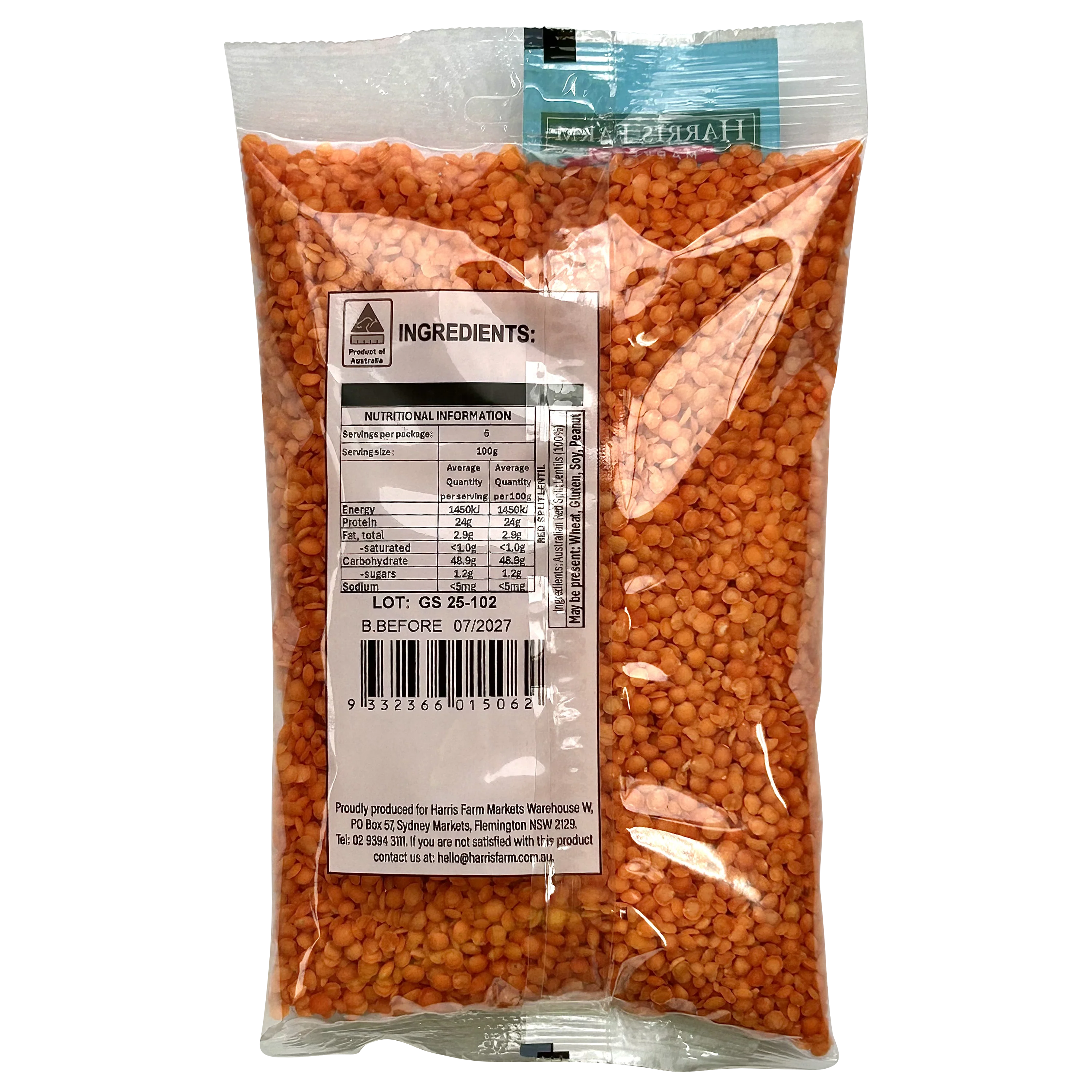 Harris Farm Australian Red Split Lentils 500g - Image 2