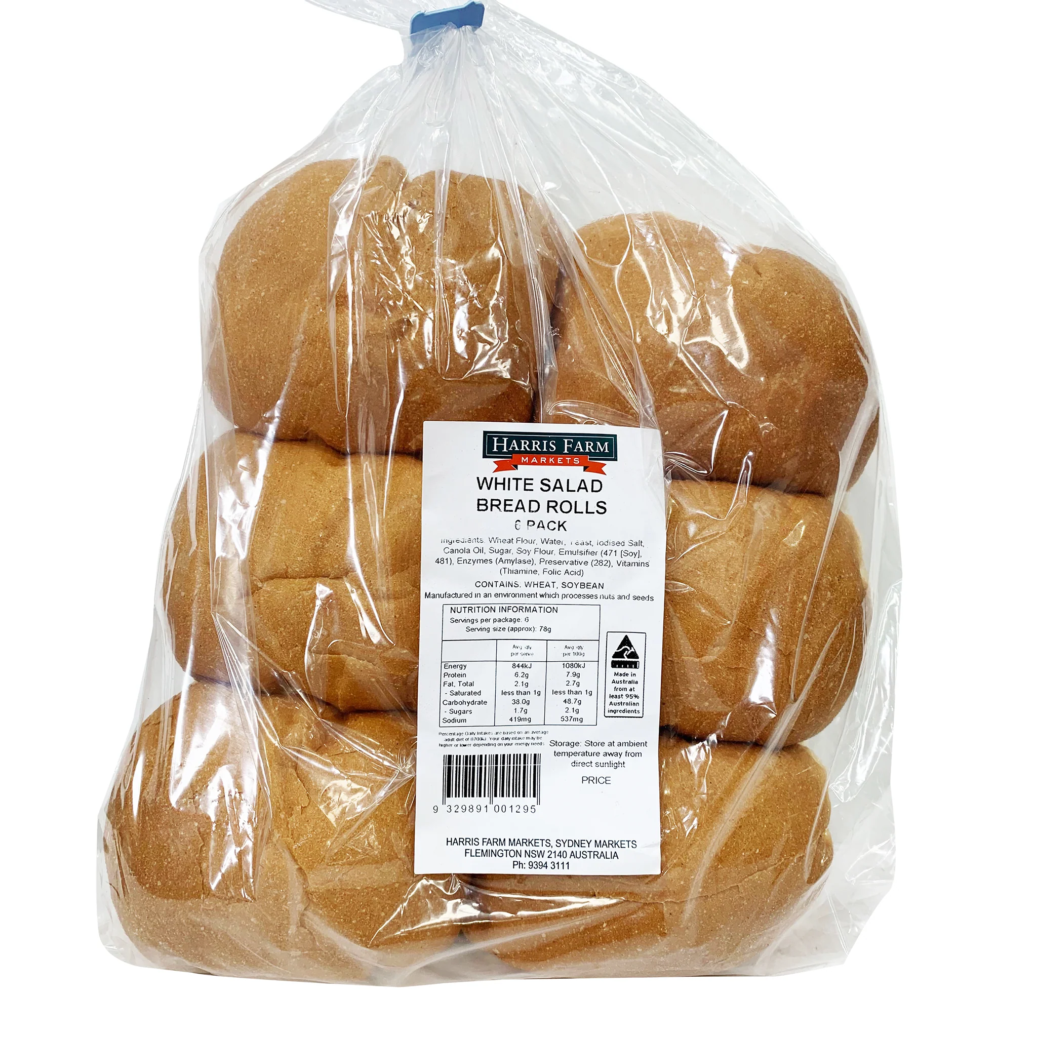 Harris Farm White Bread Rolls x6 - Image 2