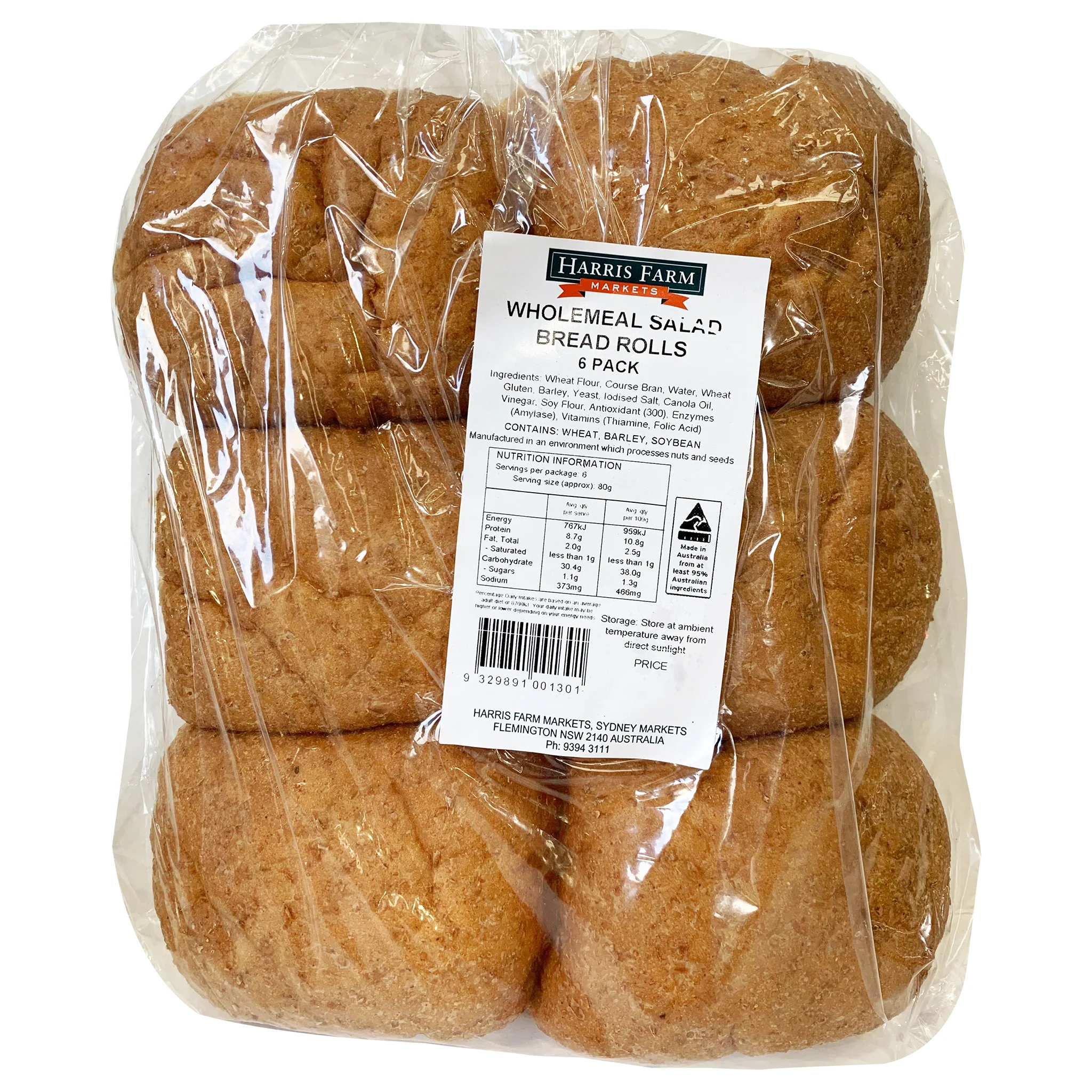 Harris Farm Bread Rolls Wholemeal x6 - Image 2