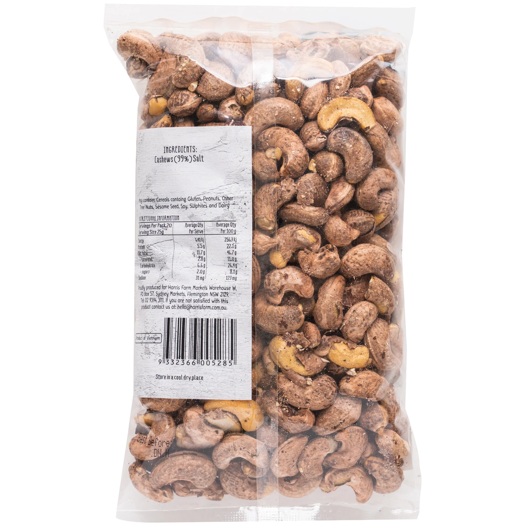 Harris Farm Cashews Dry Roasted with Skin 500g - Image 2