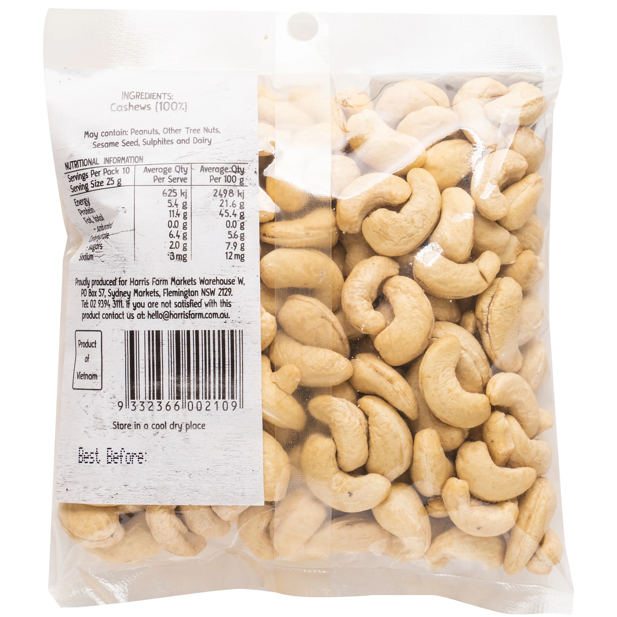 Harris Farm Cashews Raw 250g - Image 2