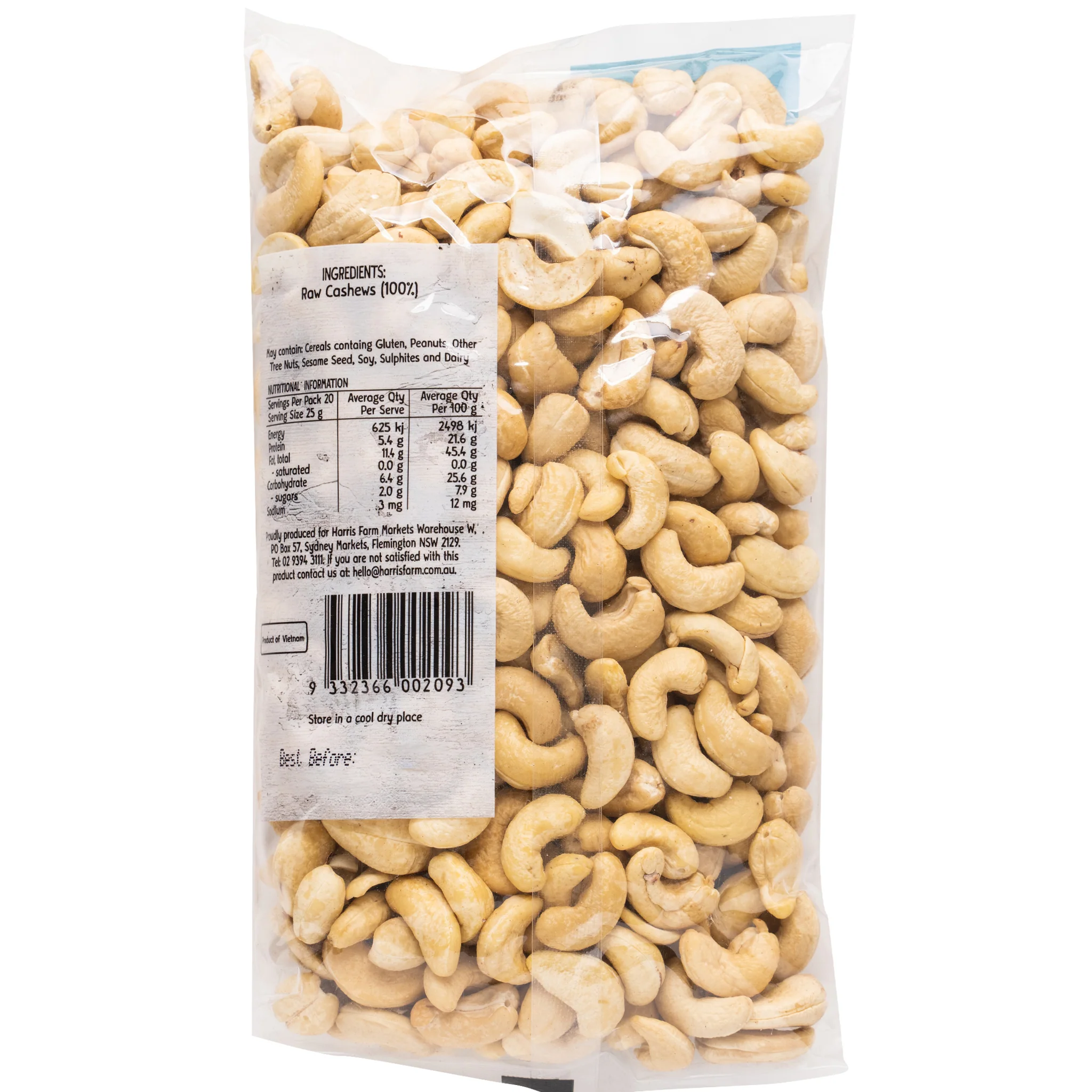 Harris Farm Cashews Raw 500g - Image 2