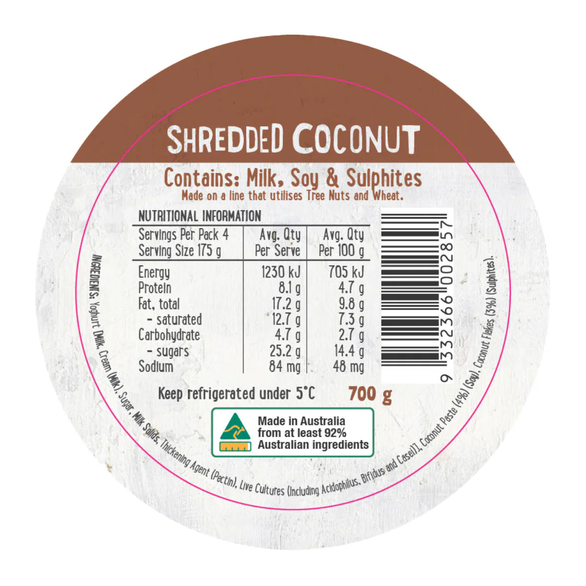 Harris Farm Yoghurt Shredded Coconut 700g - Image 4