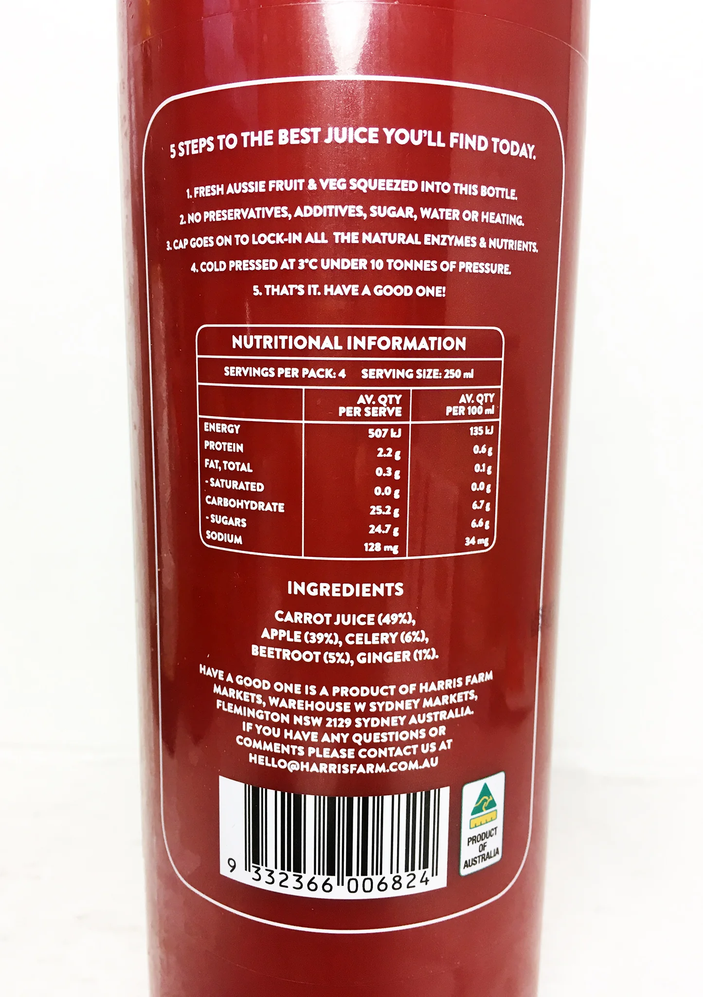 Harris Farm Cold Pressed Roots Cleanse Juice 1L - Image 2