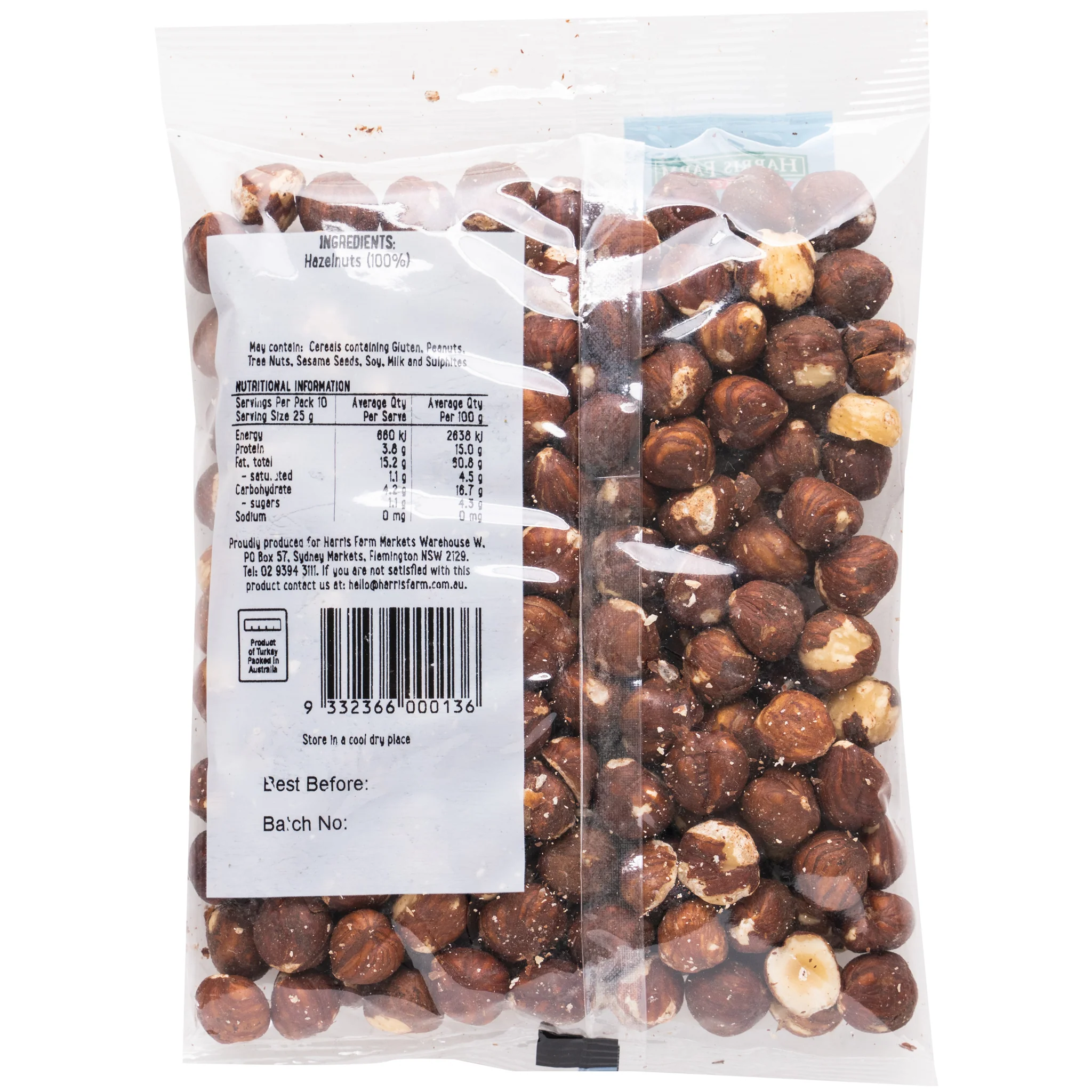 Harris Farm Hazelnuts Raw 250g - Image 2