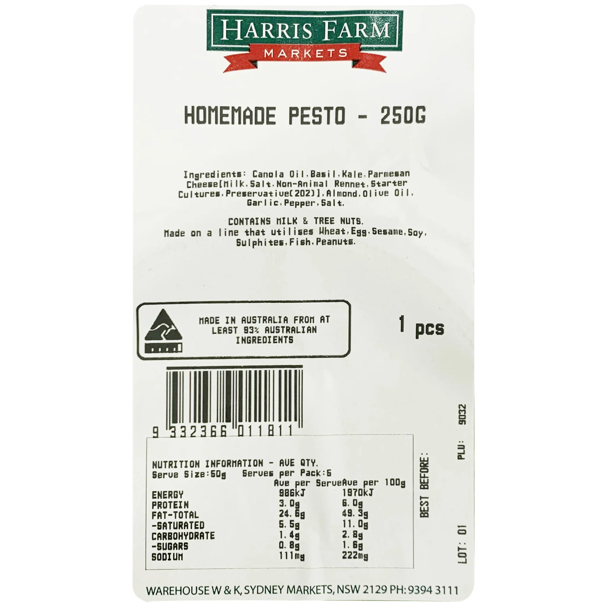 Harris Farm Homemade Pesto 235g - Image 2
