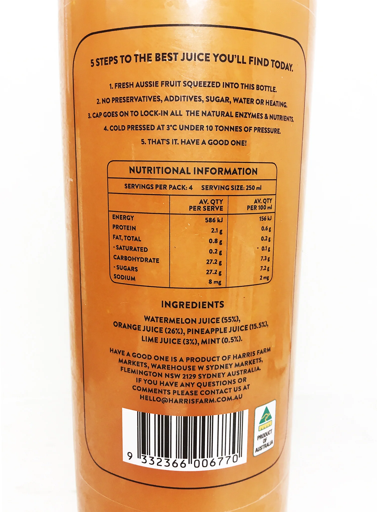 Harris Farm Cold Pressed Tropical Paradise Juice 1L - Image 2