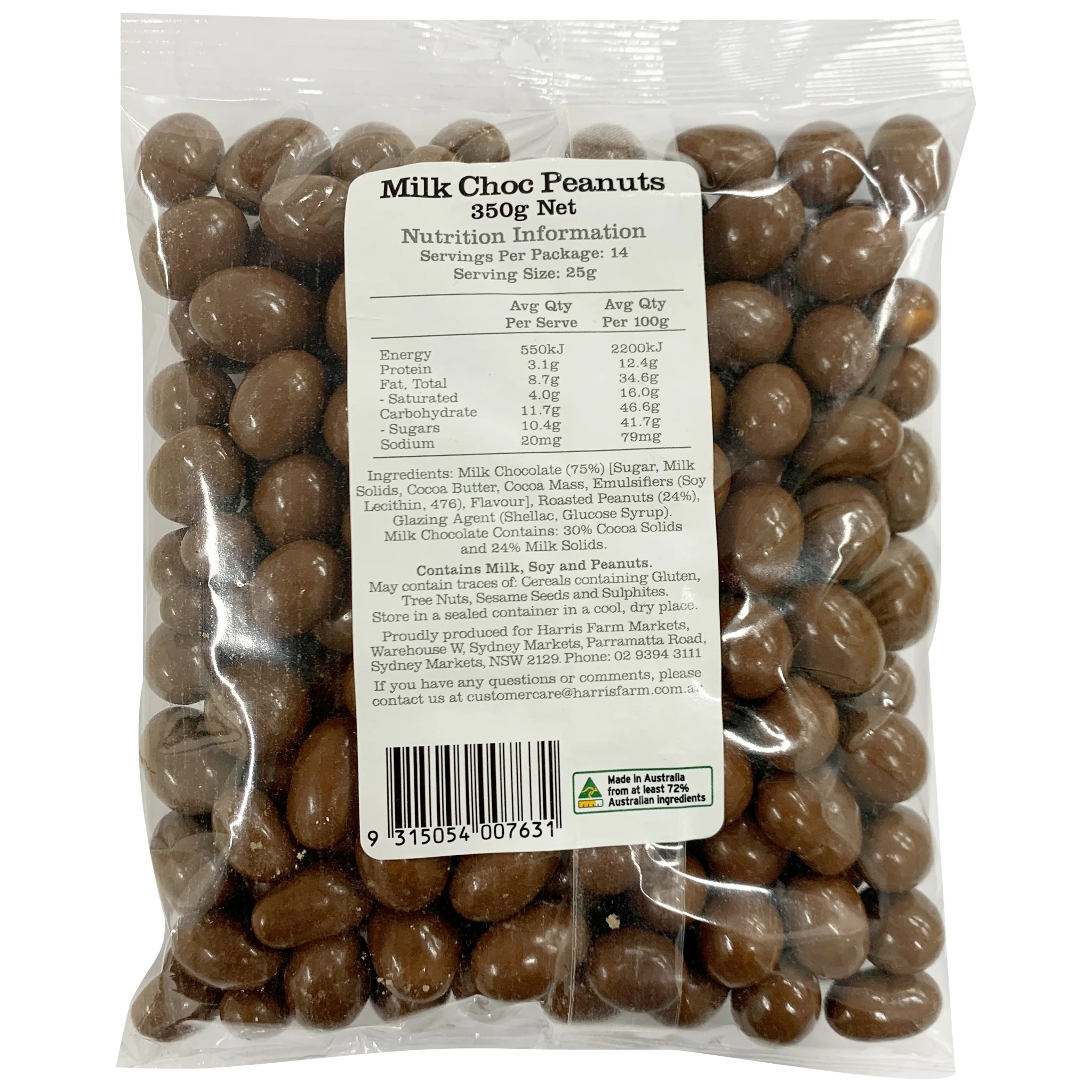 Harris Farm Peanuts Milk Chocolate Covered 350g - Image 2
