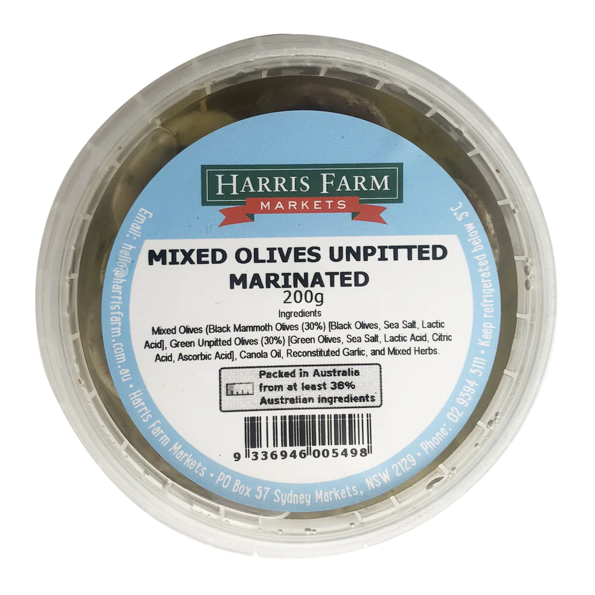 Harris Farm Mixed Olives Unpitted Marinated 200g