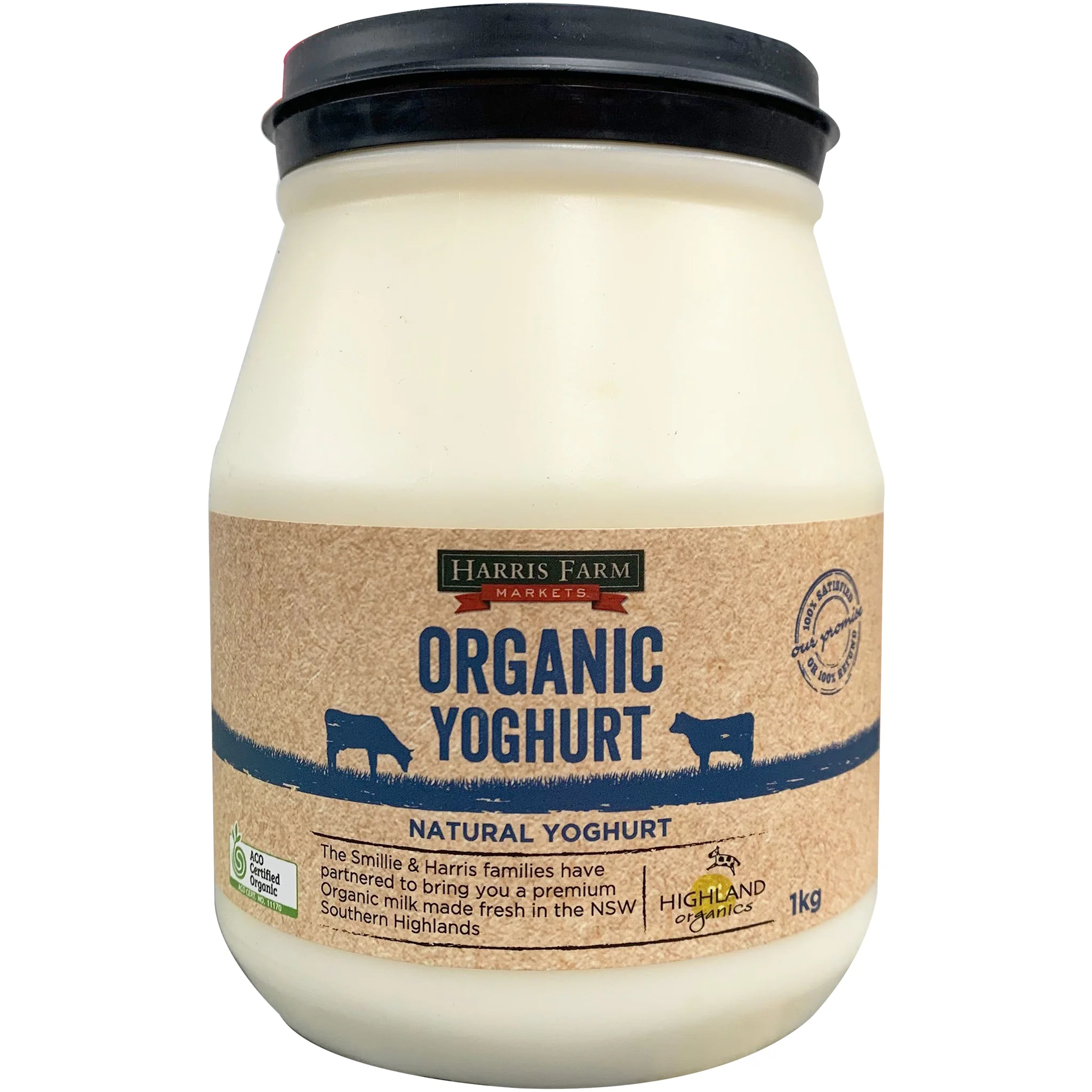 Harris Farm Yoghurt Organic Natural 1kg - Image 5