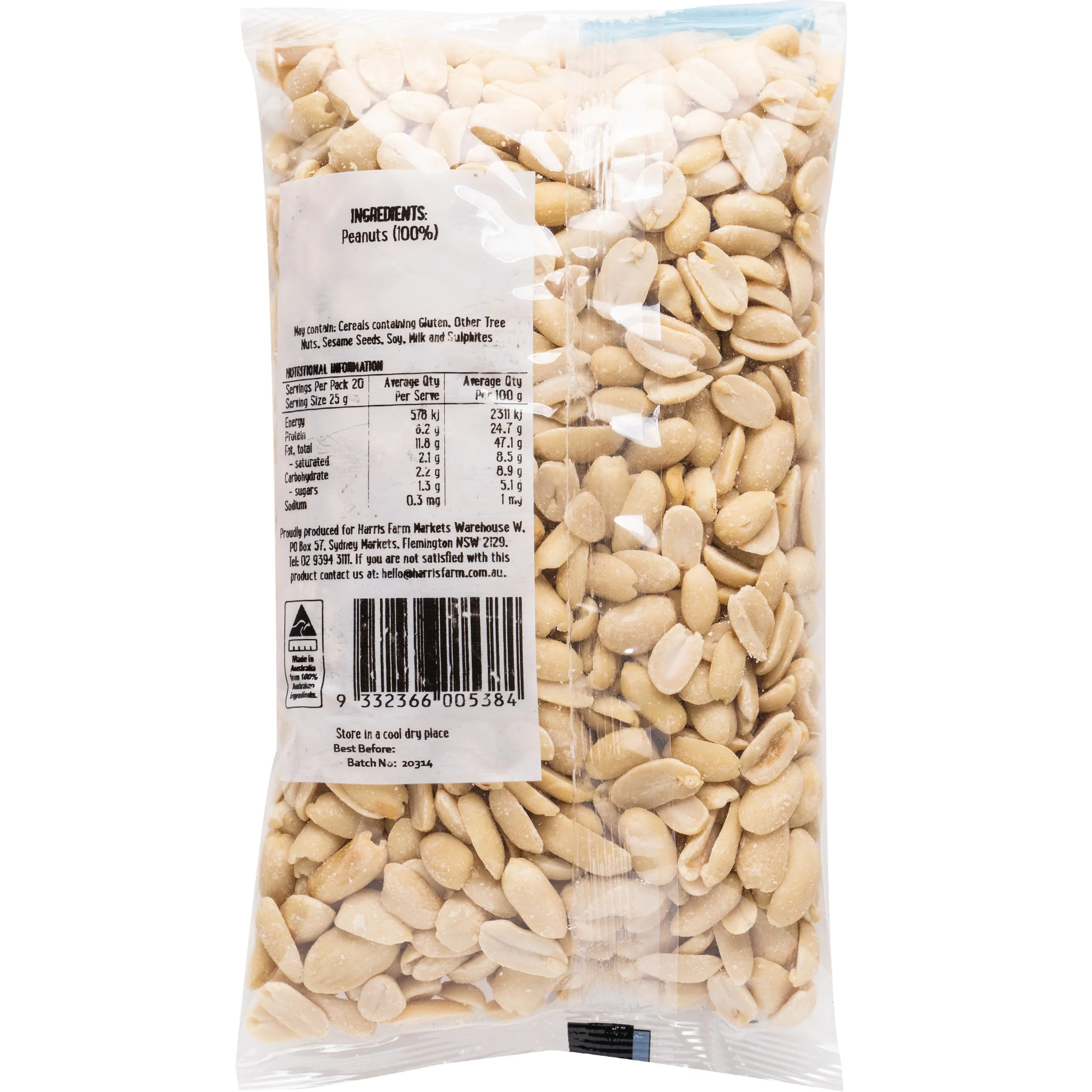 Harris Farm Peanuts Raw 500g - Image 2
