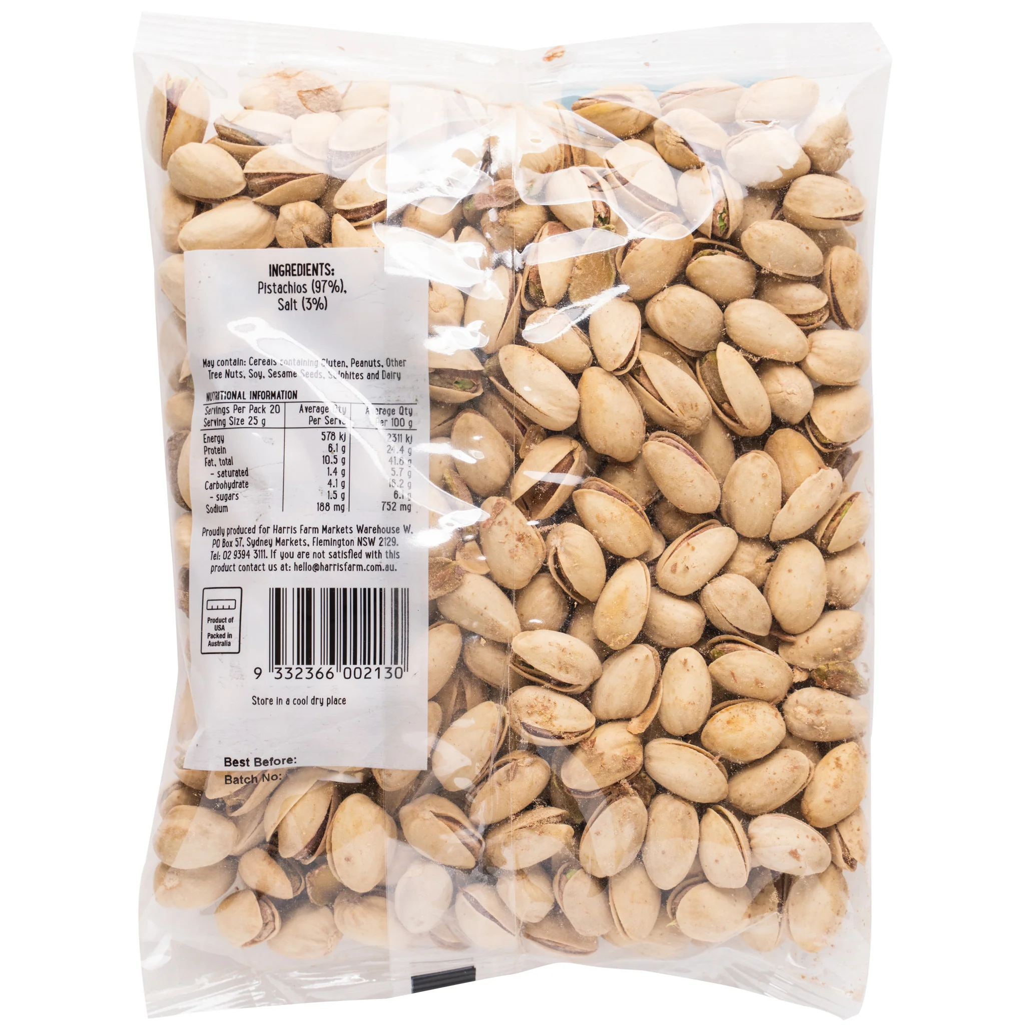 Harris Farm Pistachios Roasted and Salted 500g - Image 2