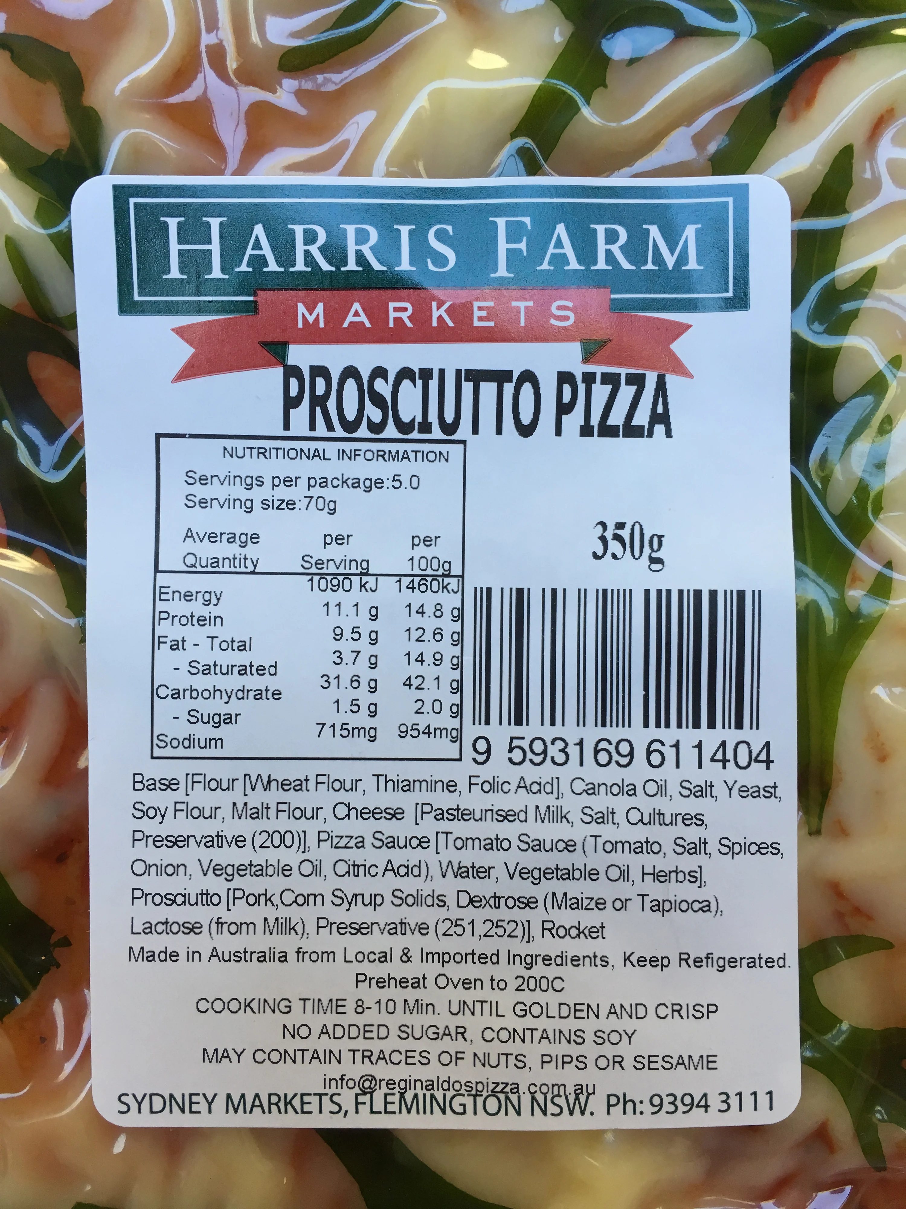 Harris Farm Pizza Prosciutto 350g - Image 2