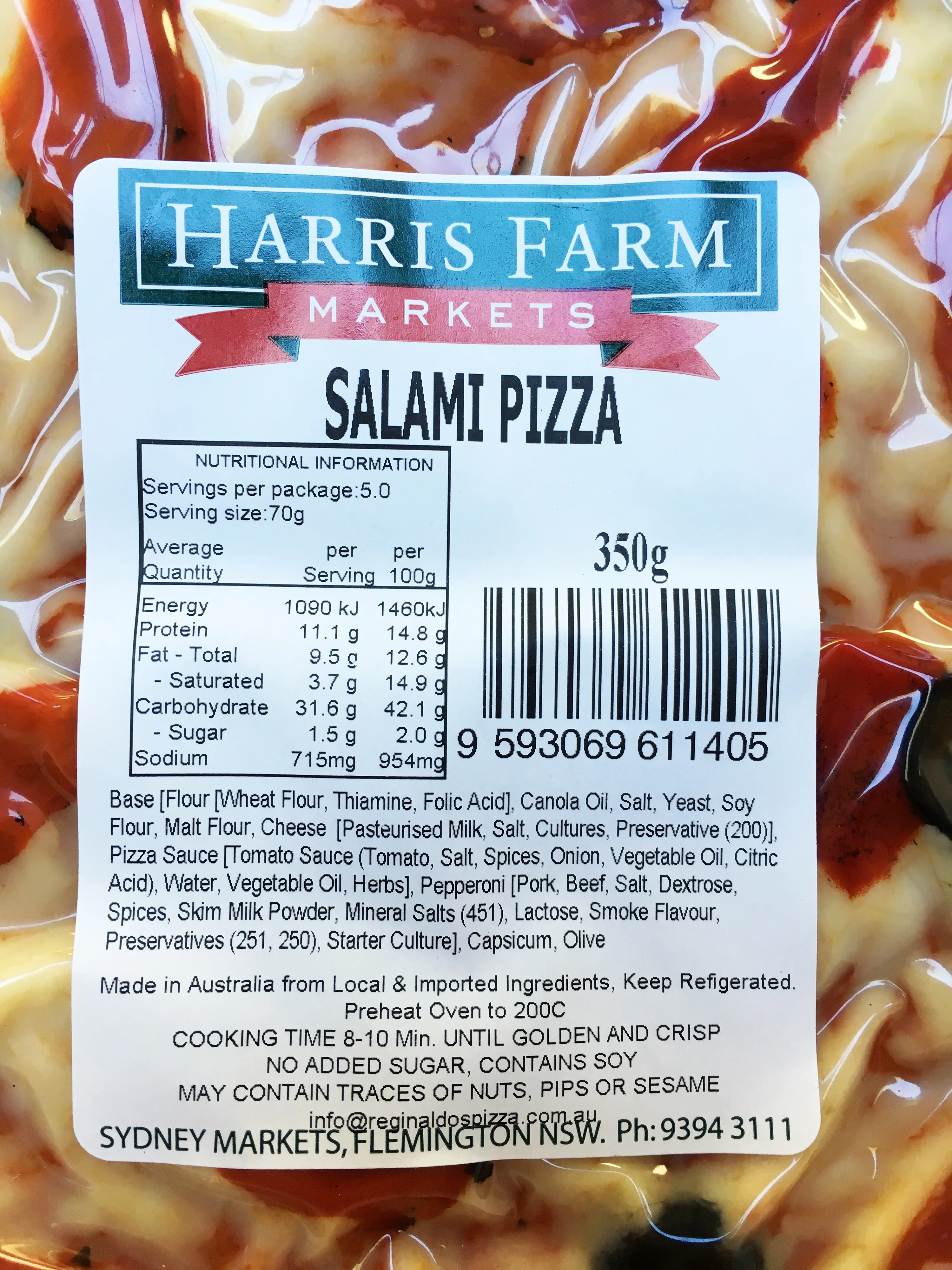Harris Farm Pizza Salami 350g - Image 2