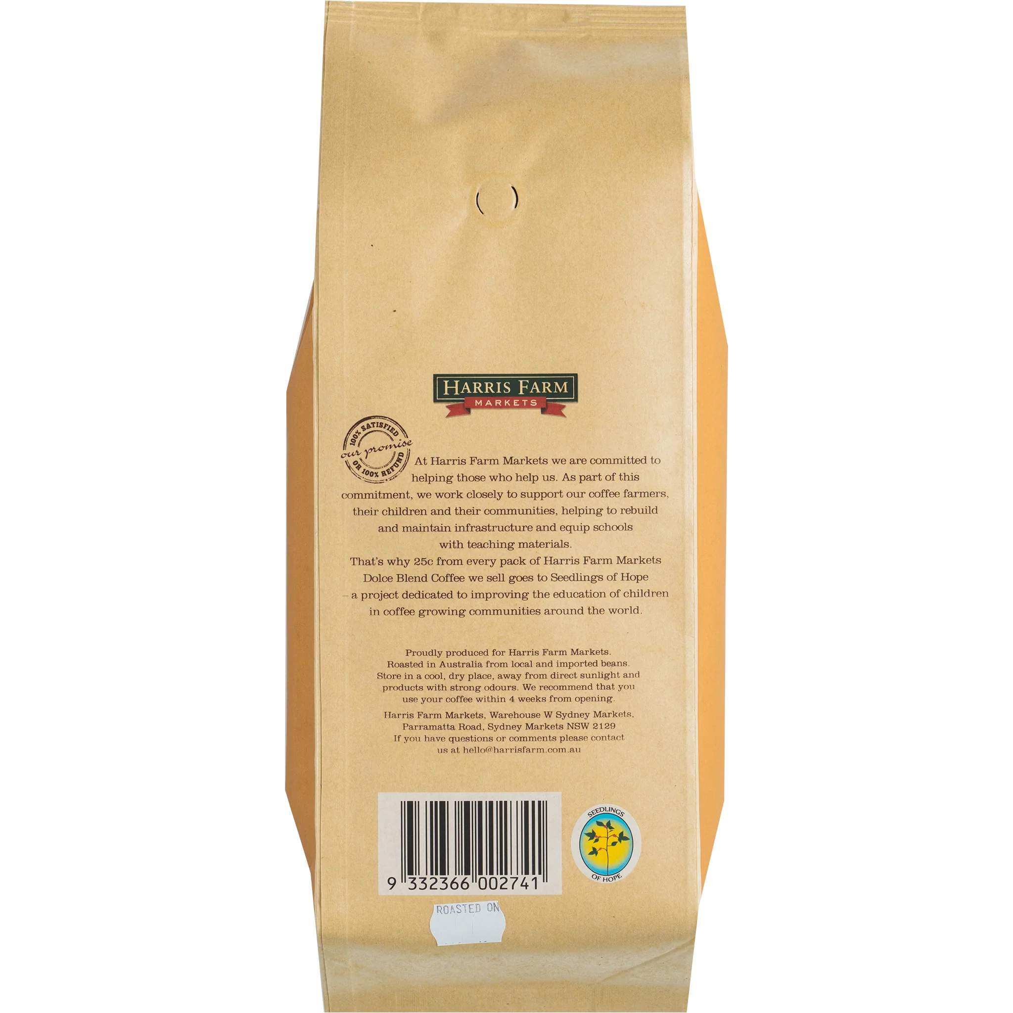Harris Farm Coffee Premium Dolce Blend Beans 1kg - Image 2