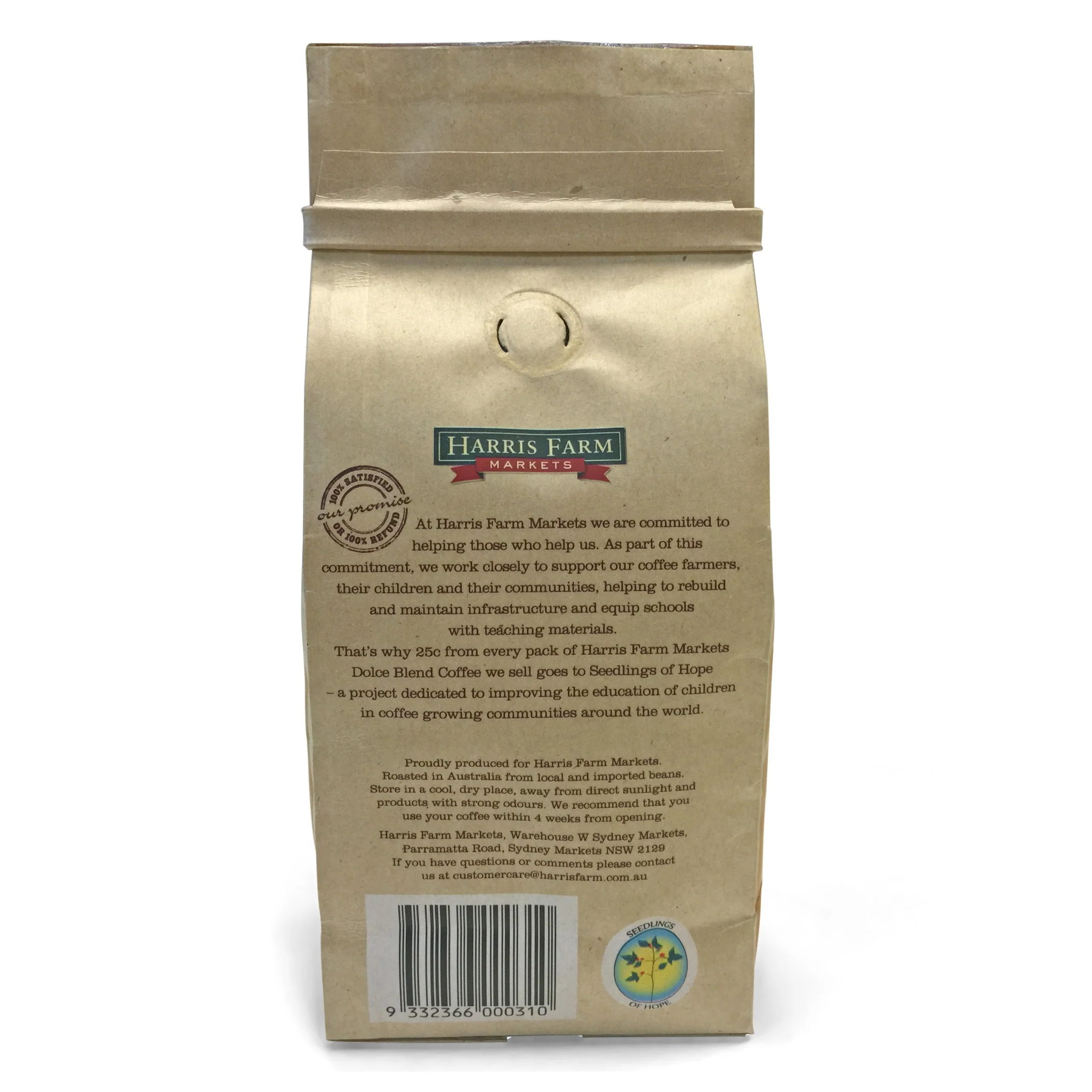 Harris Farm Coffee Premium Dolce Blend Beans 250g - Image 2